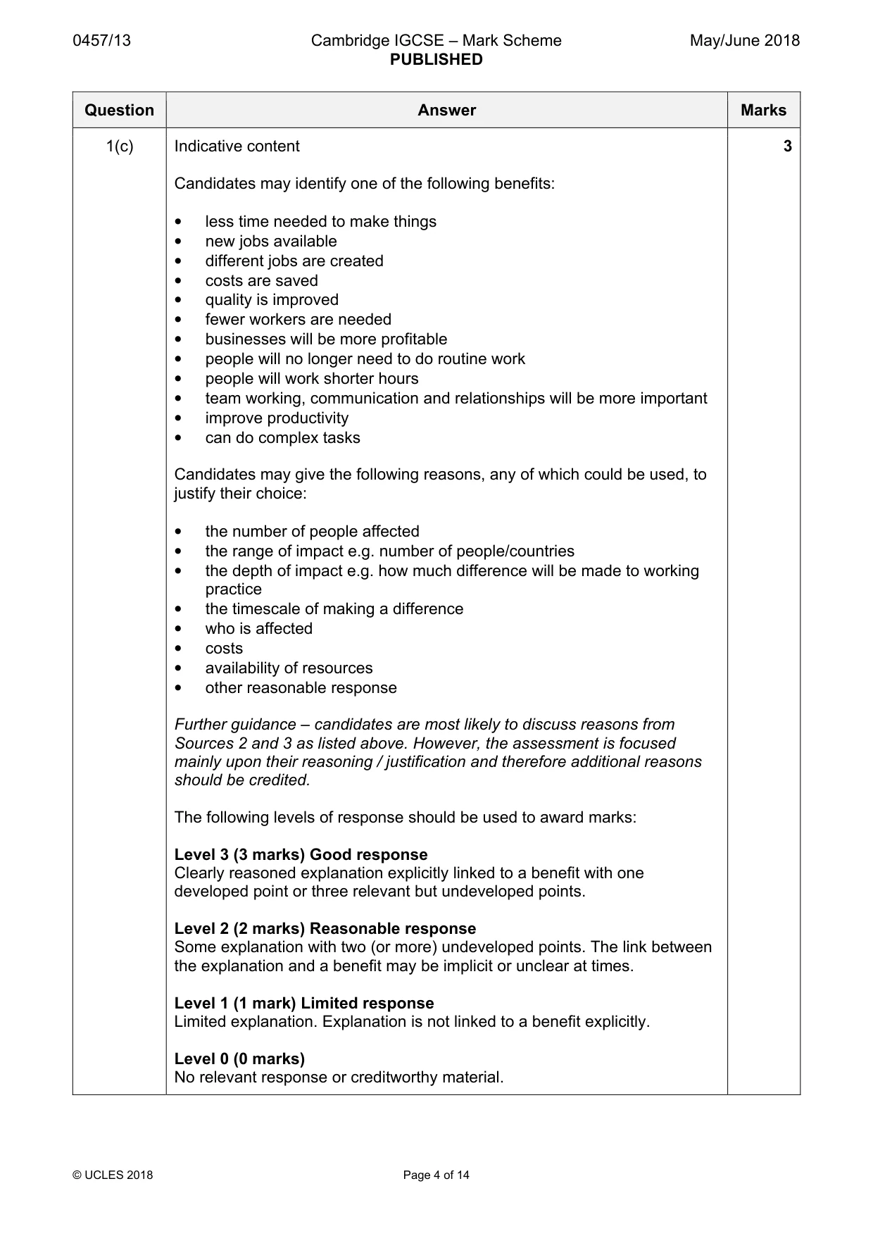 Mark scheme, page 4 of 14