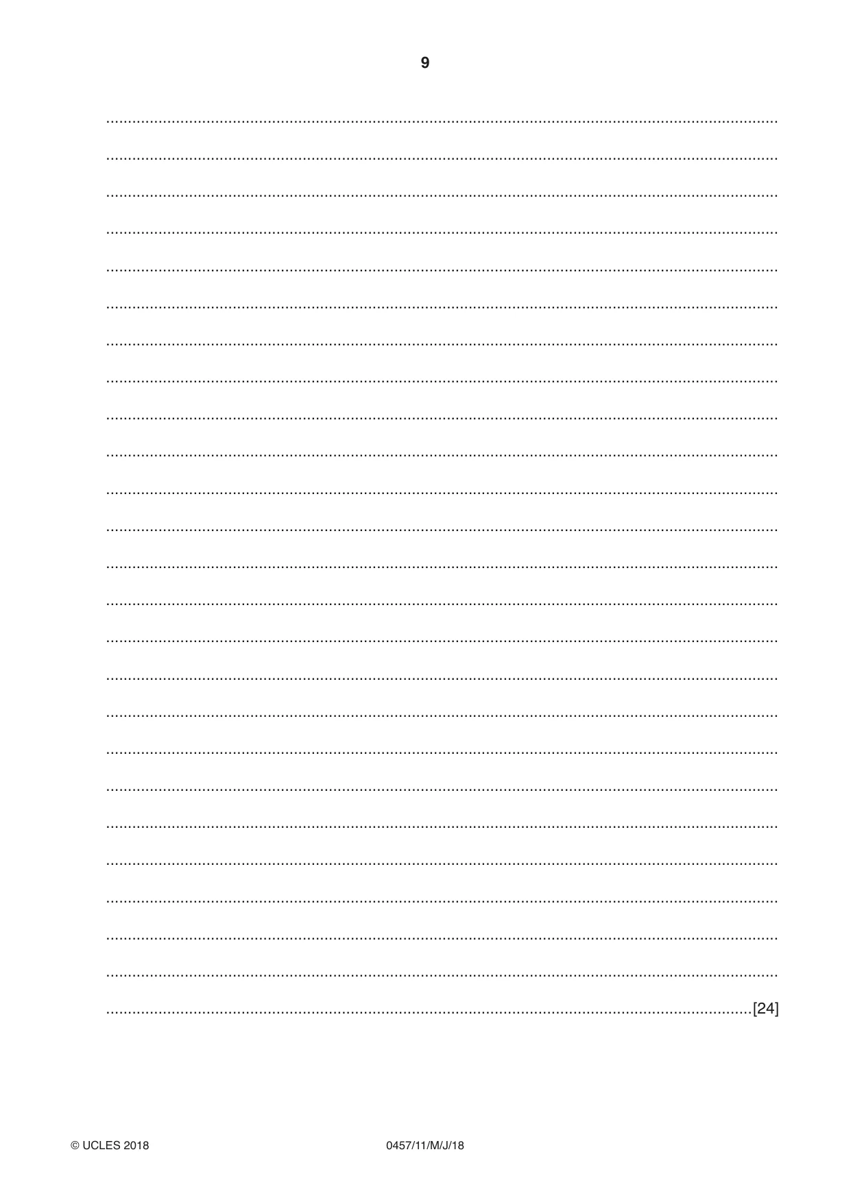 Cambridge IGCSE Global Perspectives 0457 2018 May/June Paper 1 · Variant 1 question paper, page 9 of 12
