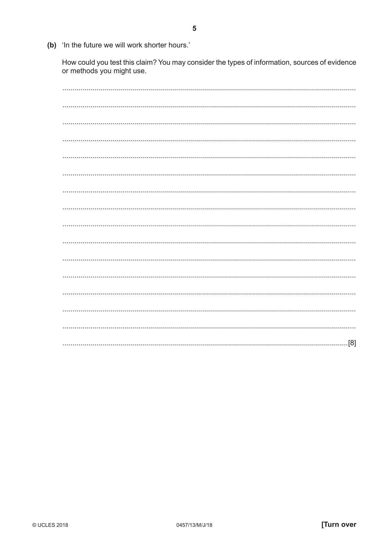 Cambridge IGCSE Global Perspectives 0457 2018 May/June Paper 1 · Variant 3 question paper, page 5 of 12