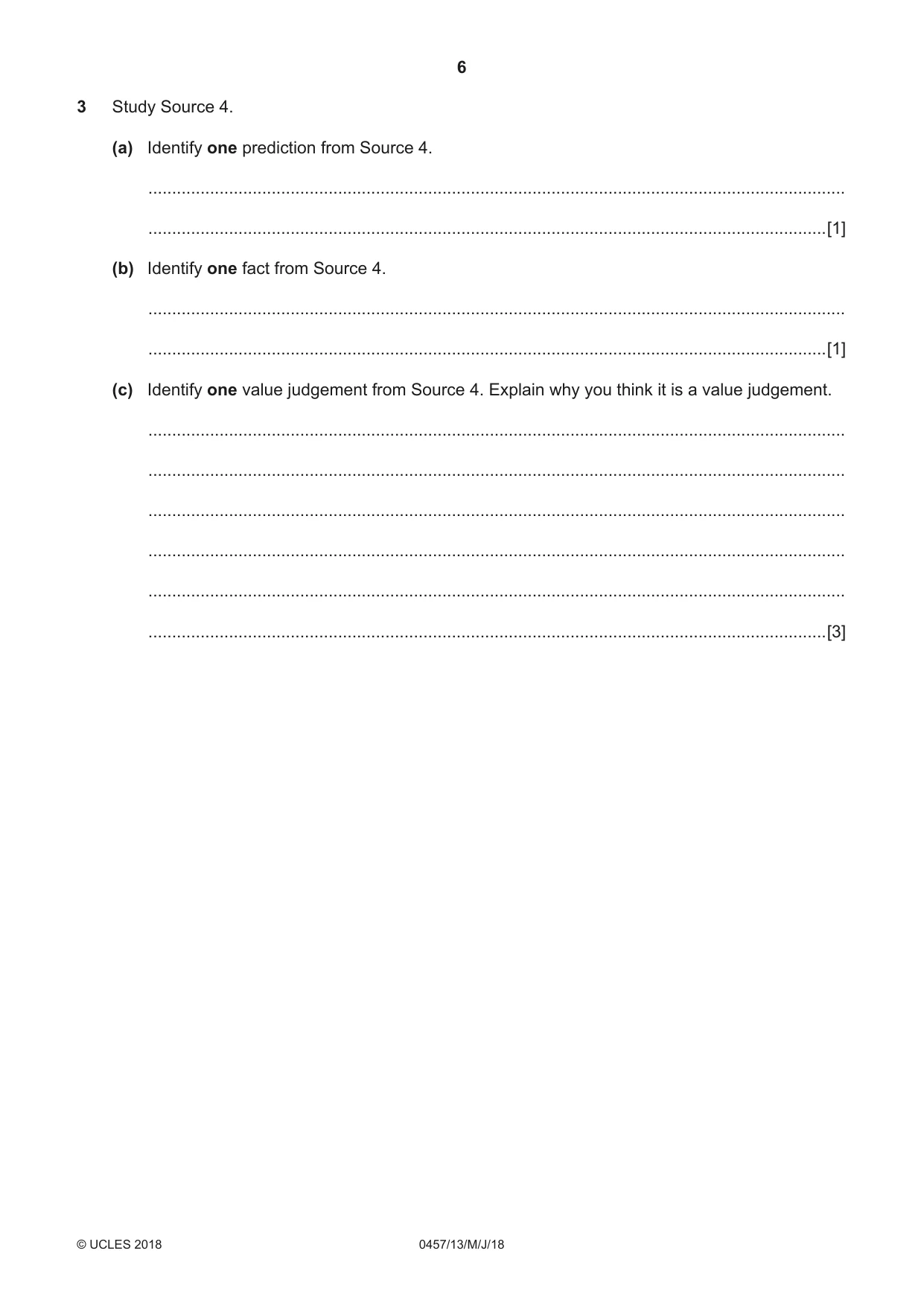 Cambridge IGCSE Global Perspectives 0457 2018 May/June Paper 1 · Variant 3 question paper, page 6 of 12
