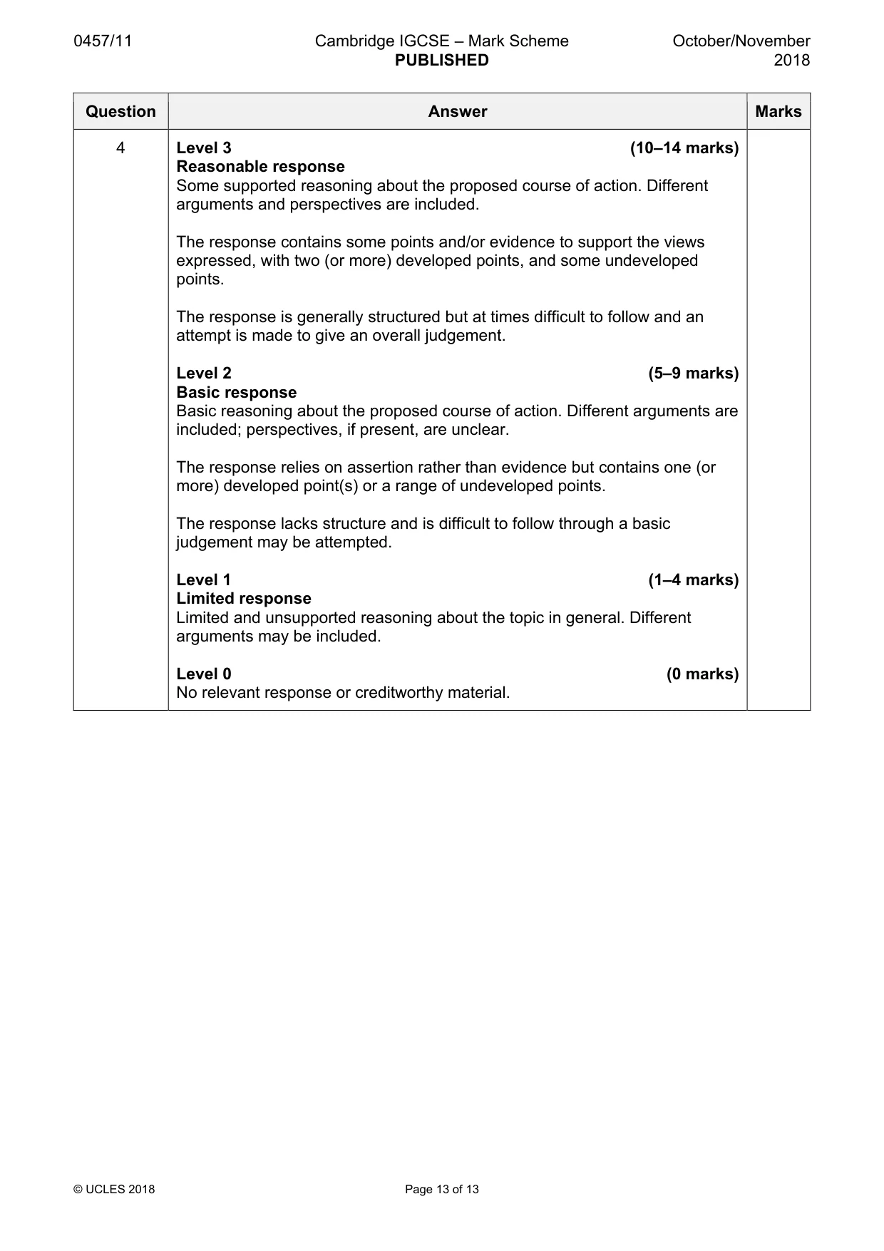 Mark scheme, page 13 of 13