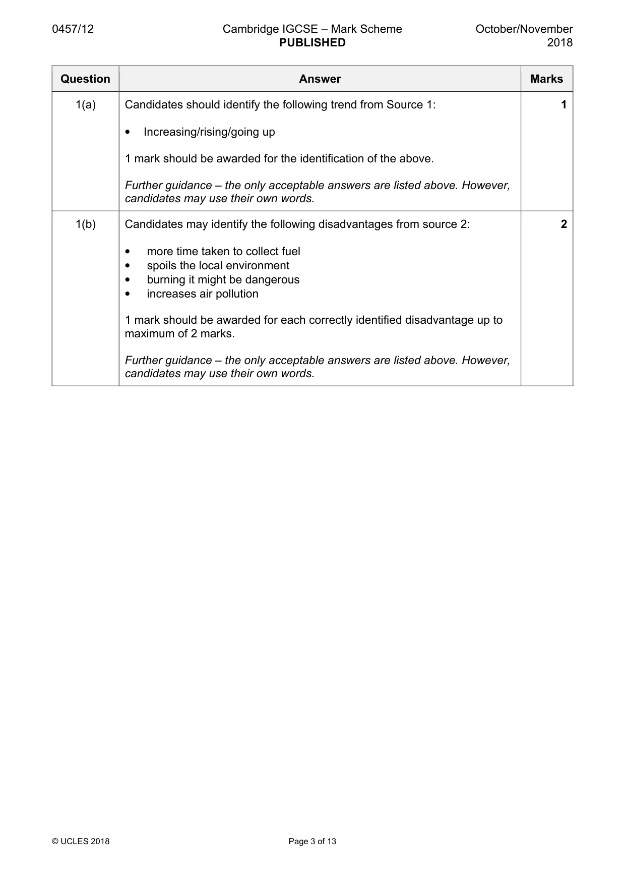 Mark scheme, page 3 of 13