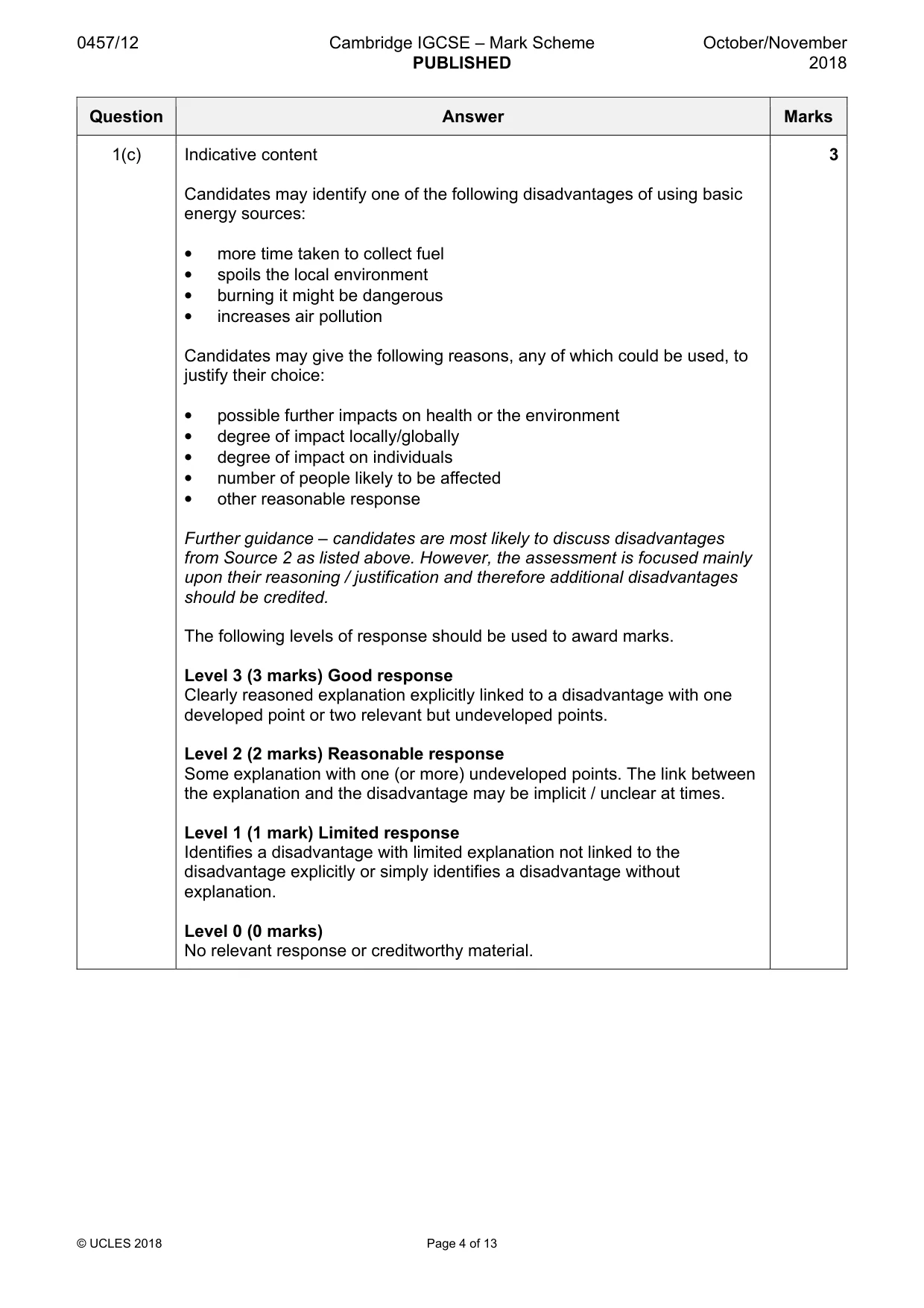 Mark scheme, page 4 of 13