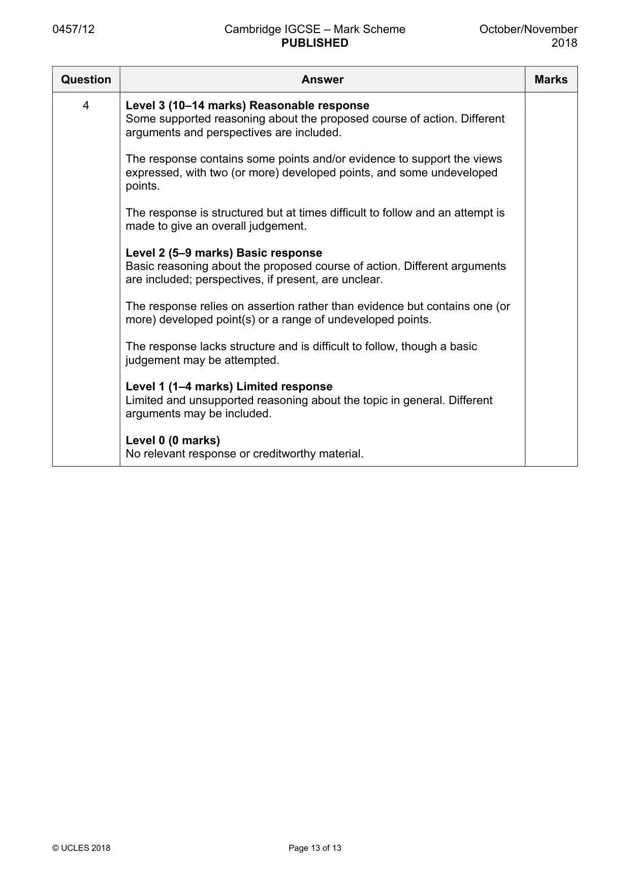 Mark scheme, page 13 of 13