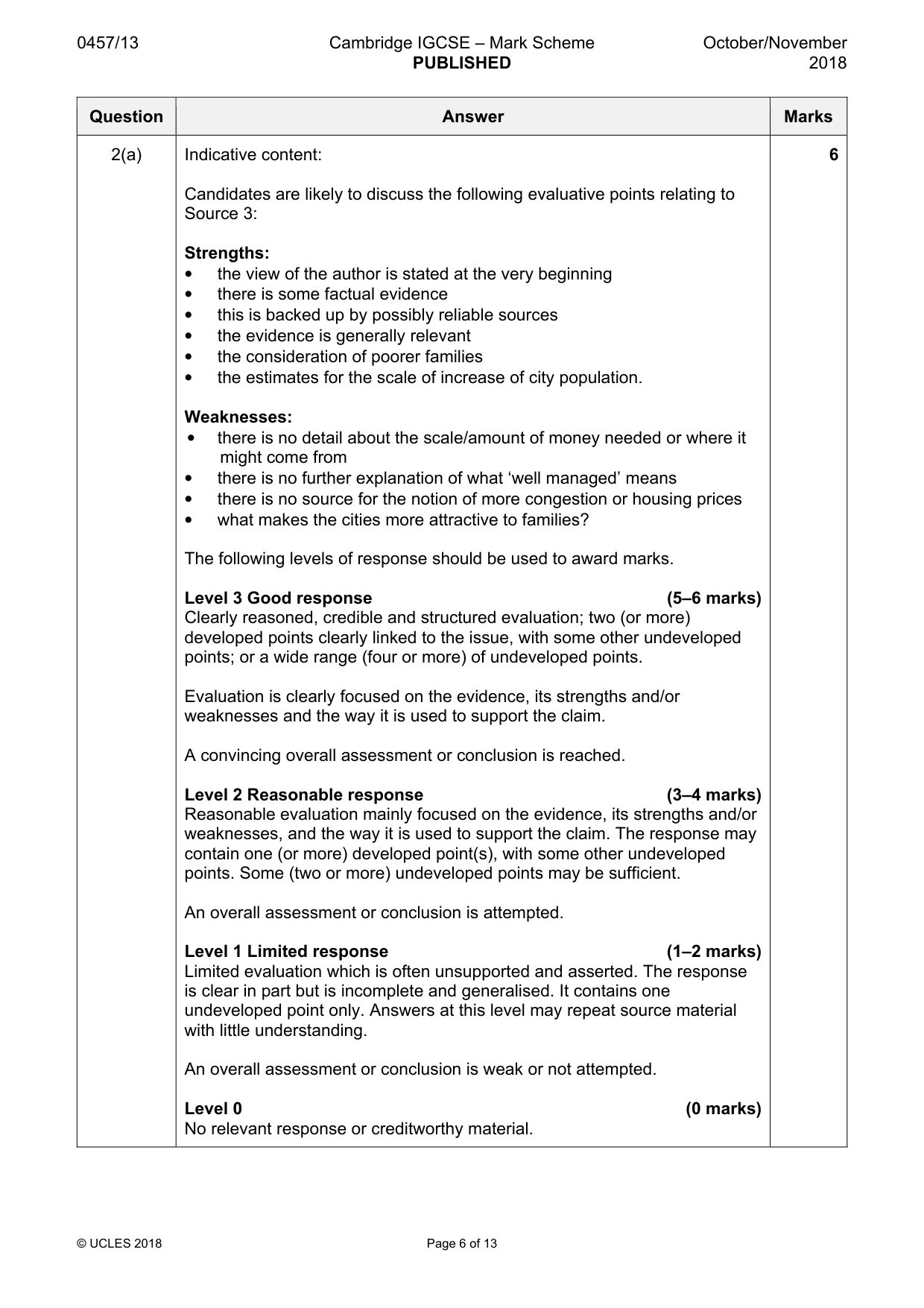 Mark scheme, page 6 of 13