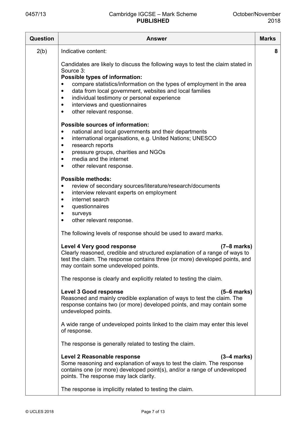 Mark scheme, page 7 of 13