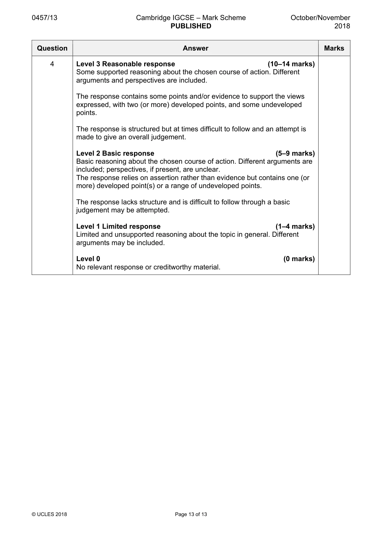 Mark scheme, page 13 of 13