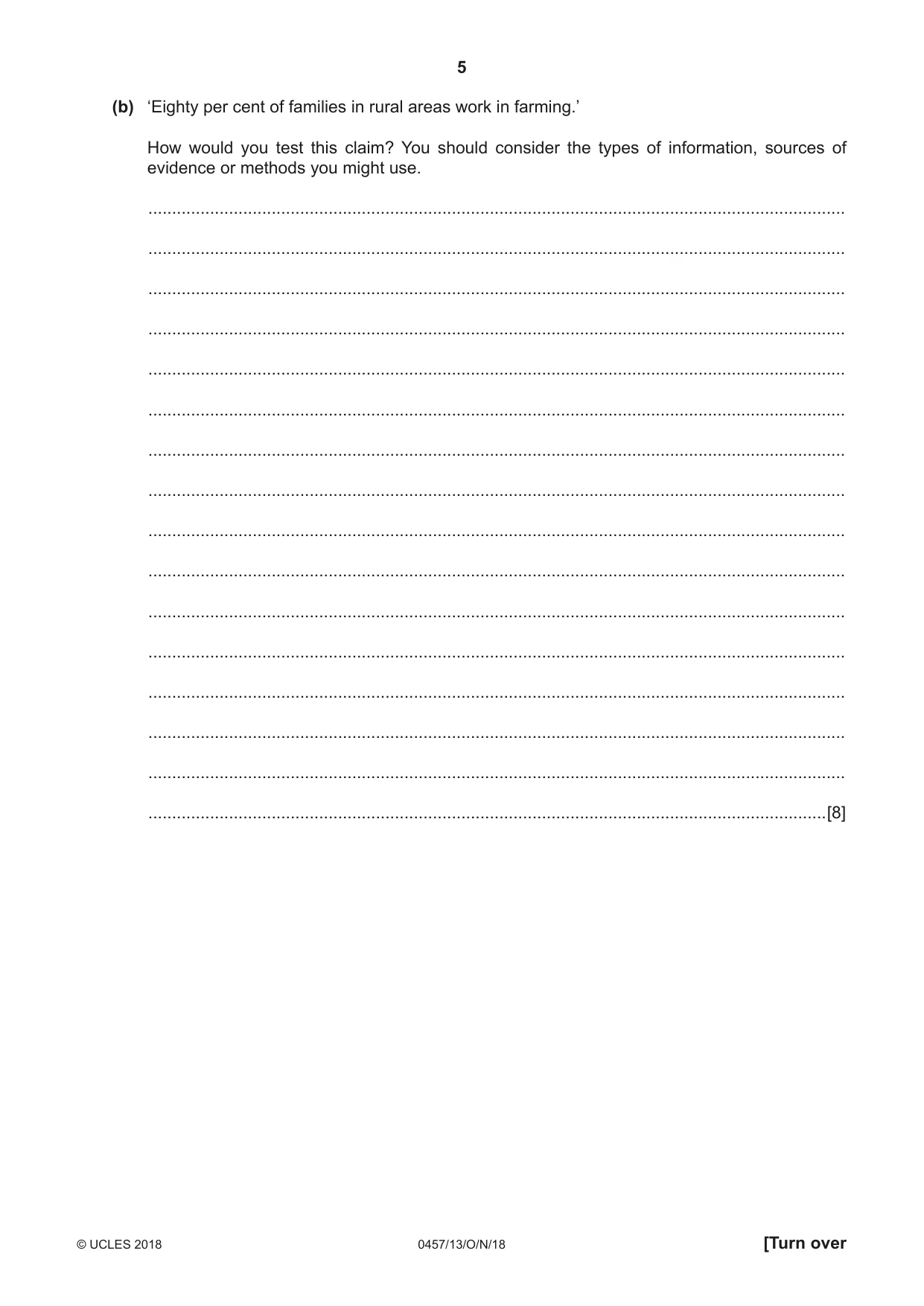 Cambridge IGCSE Global Perspectives 0457 2018 Oct/Nov Paper 1 · Variant 3 question paper, page 5 of 12