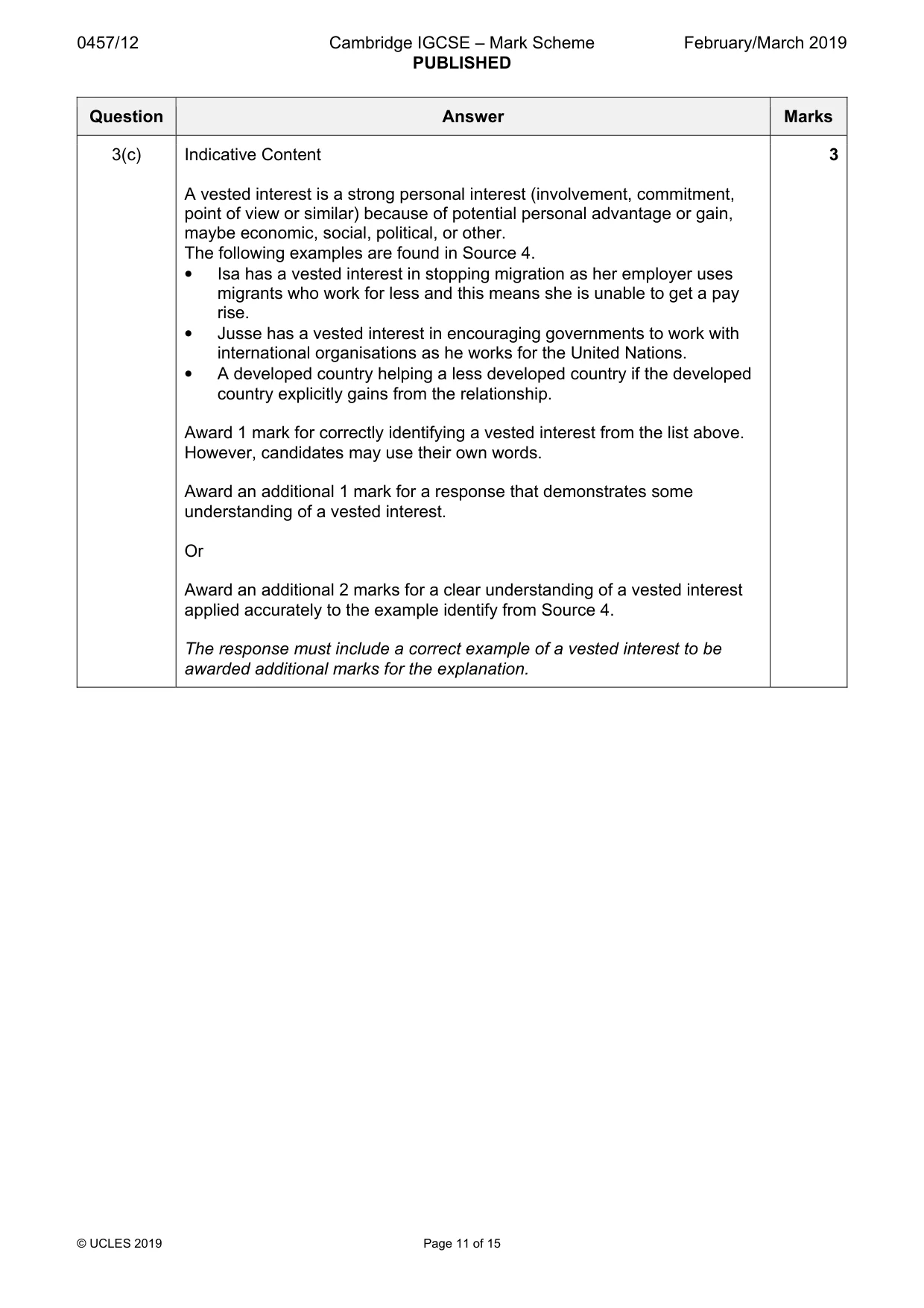 Mark scheme, page 11 of 15
