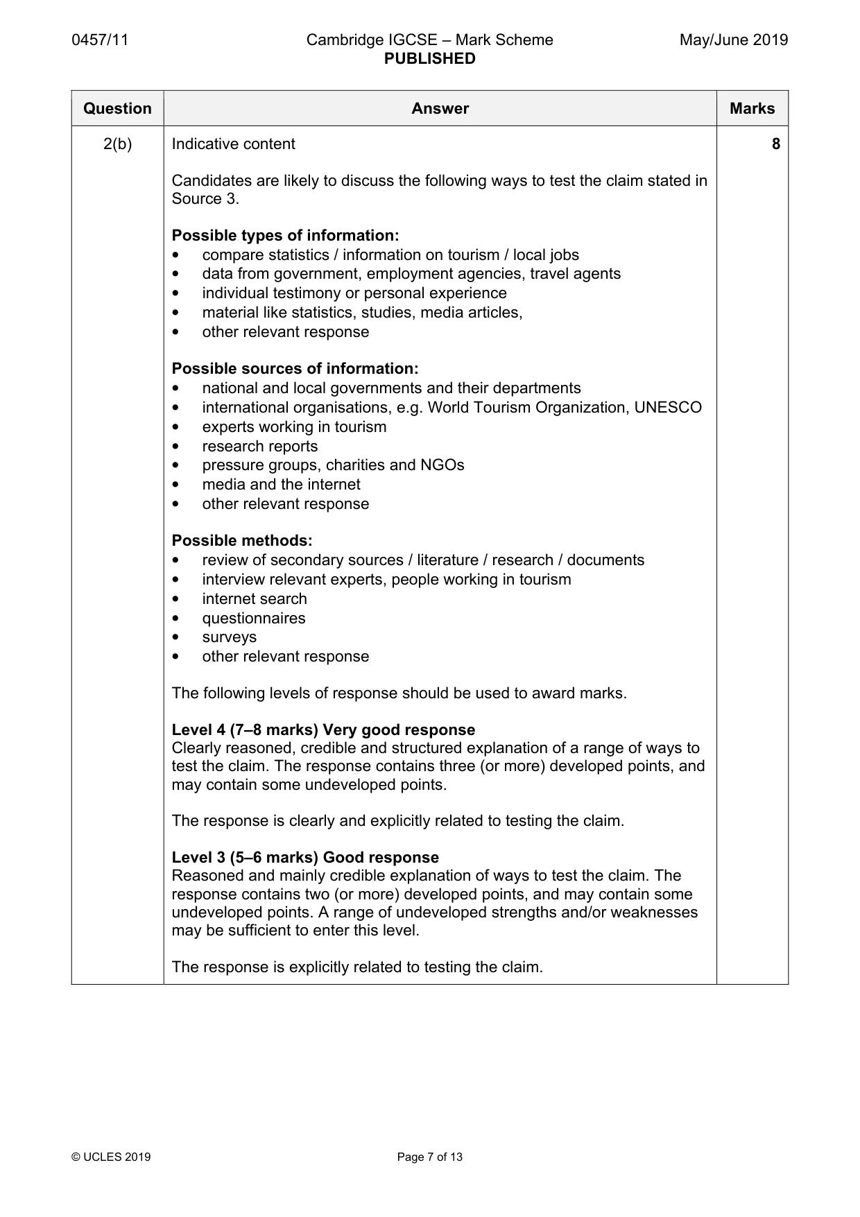 Mark scheme, page 7 of 13