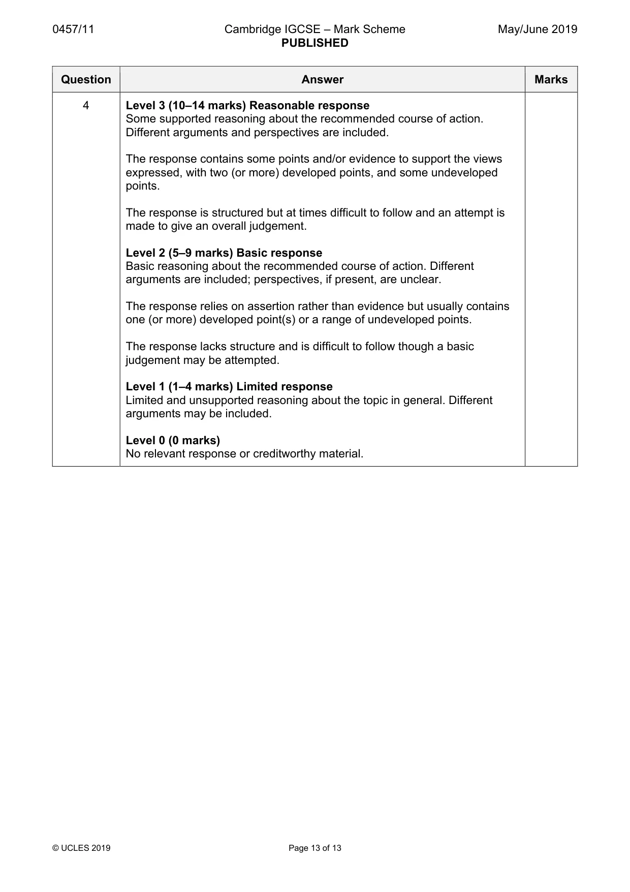 Mark scheme, page 13 of 13