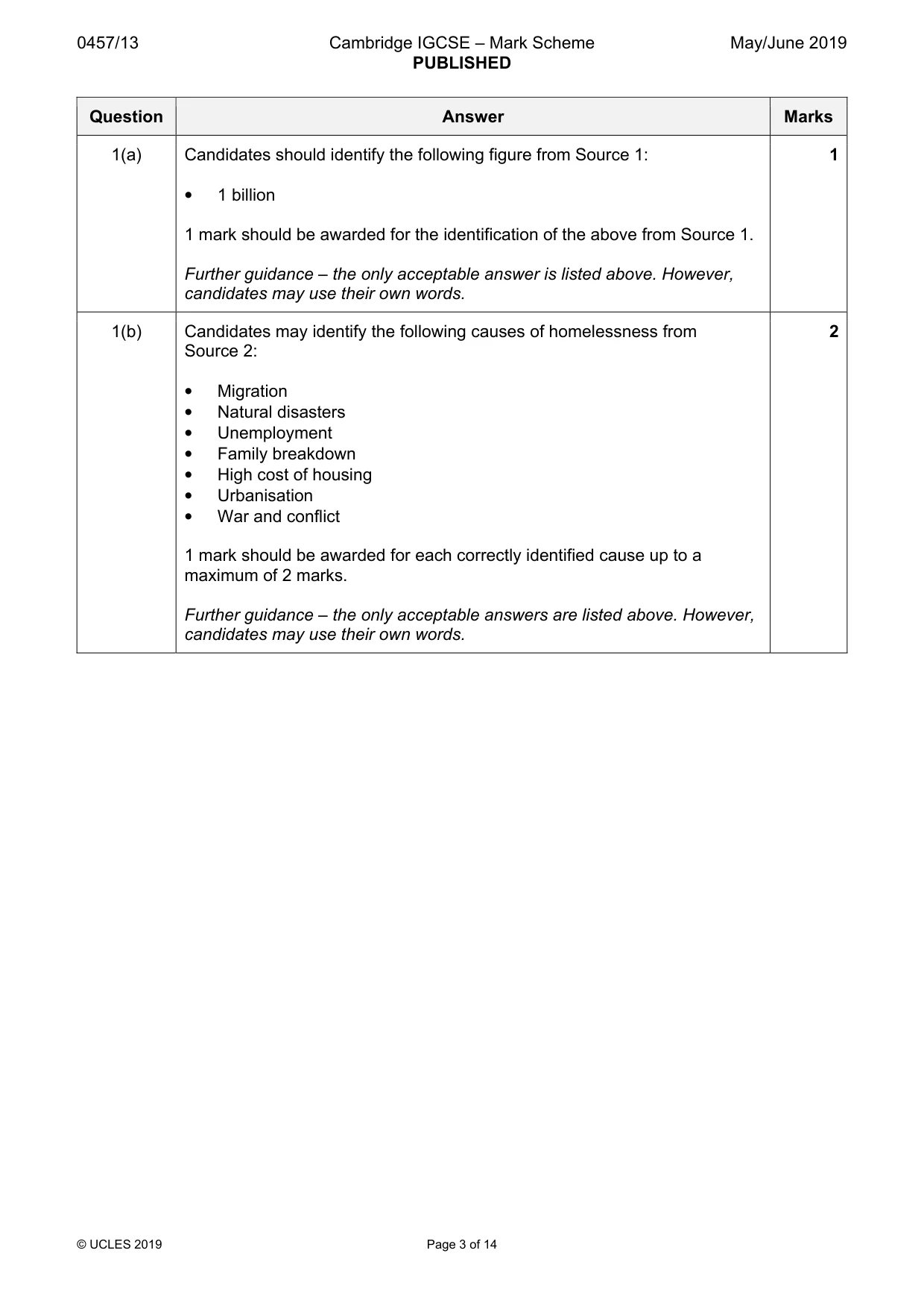 Mark scheme, page 3 of 14