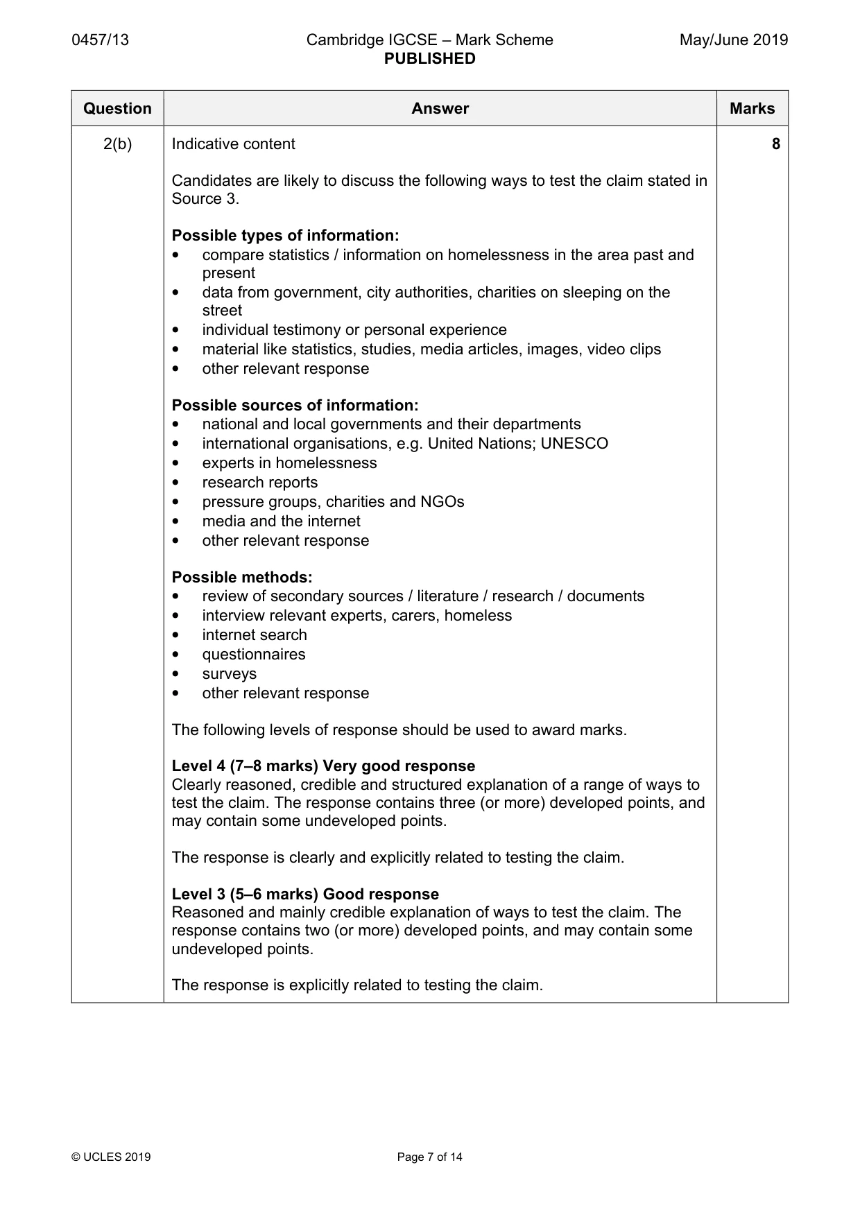 Mark scheme, page 7 of 14