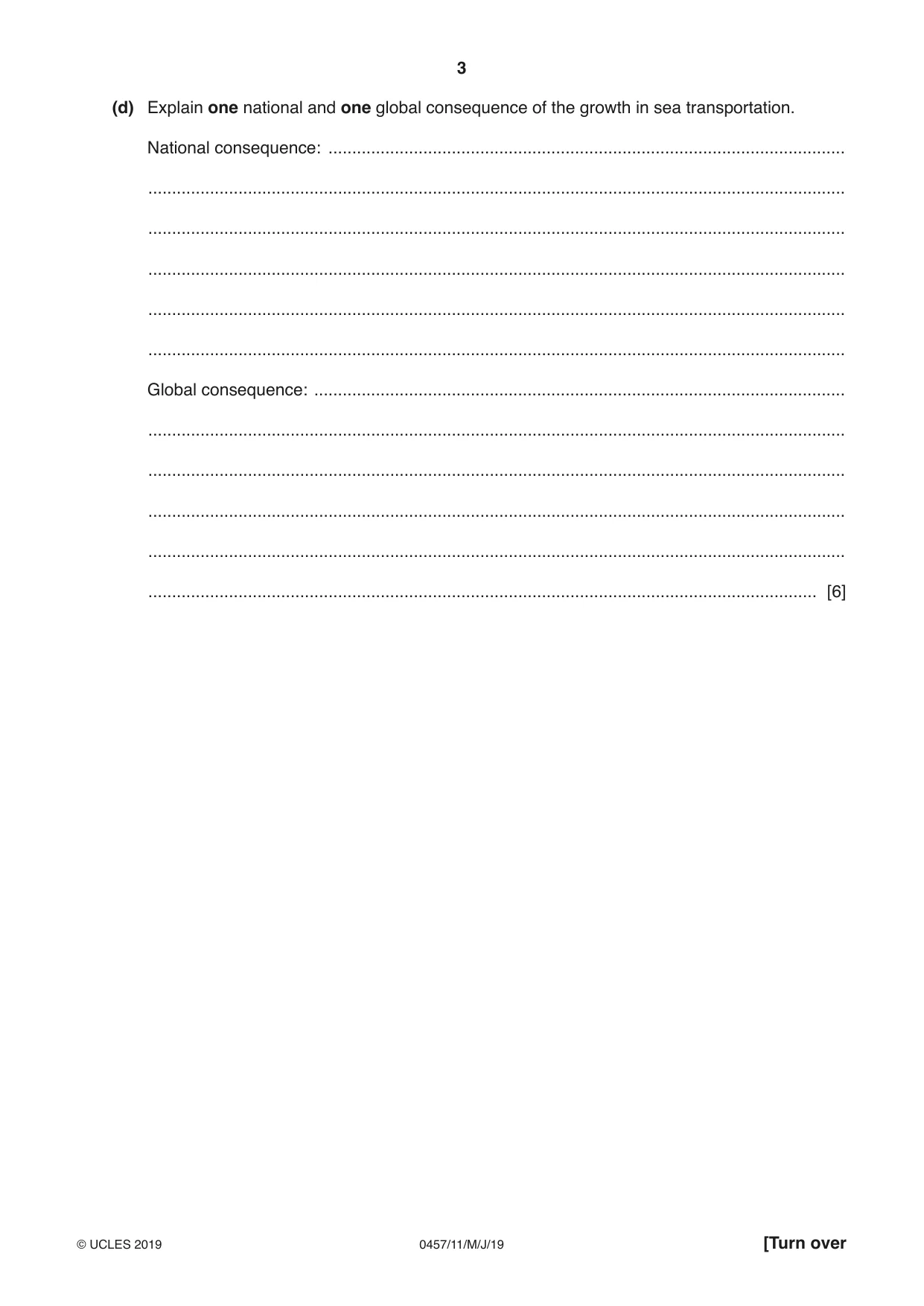 Cambridge IGCSE Global Perspectives 0457 2019 May/June Paper 1 · Variant 1 question paper, page 3 of 12