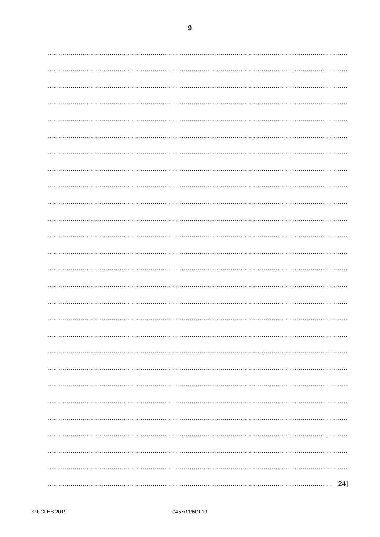 Cambridge IGCSE Global Perspectives 0457 2019 May/June Paper 1 · Variant 1 question paper, page 9 of 12