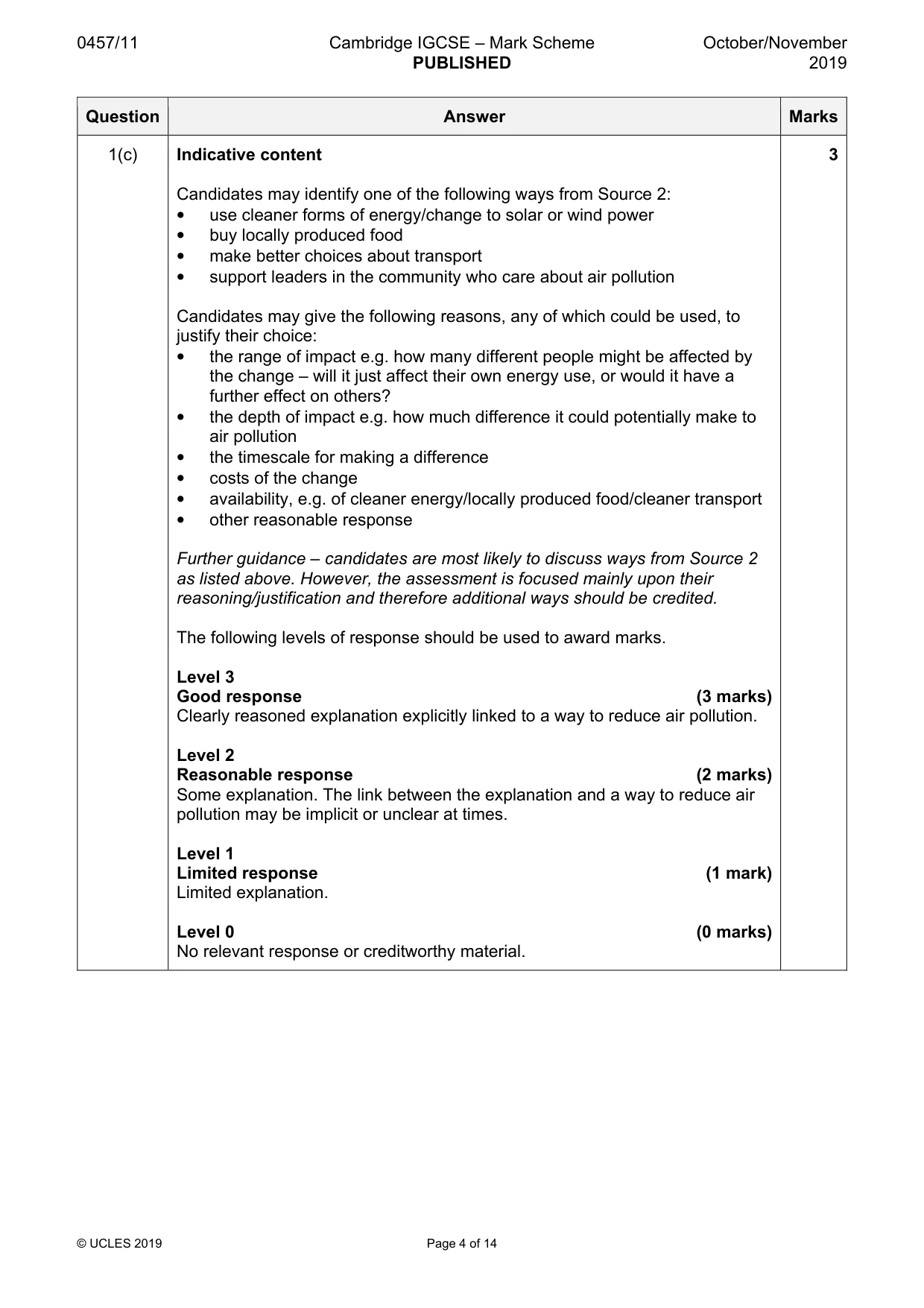 Mark scheme, page 4 of 14