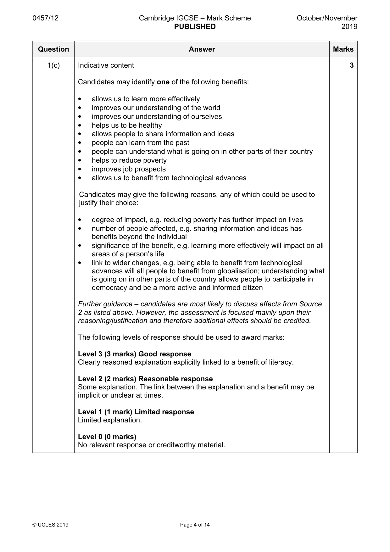 Mark scheme, page 4 of 14