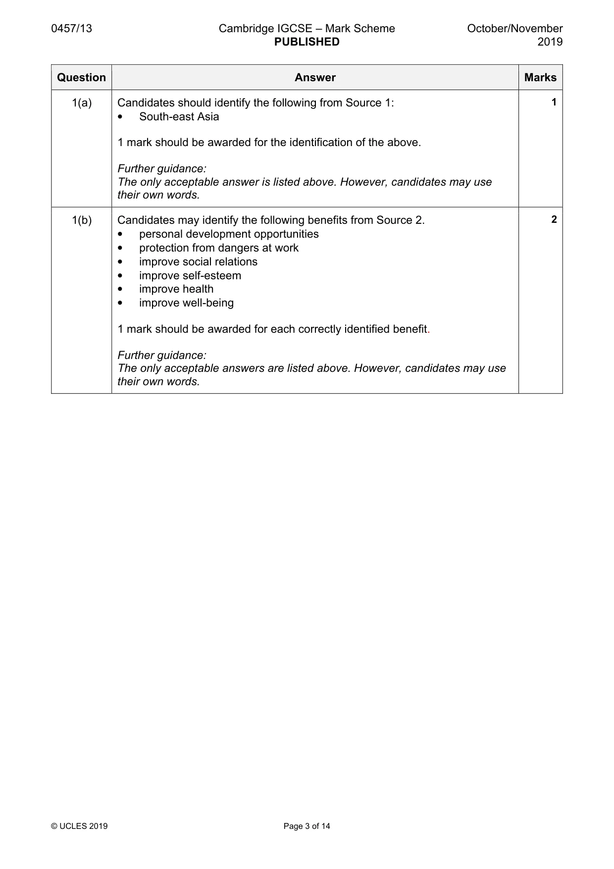 Mark scheme, page 3 of 14