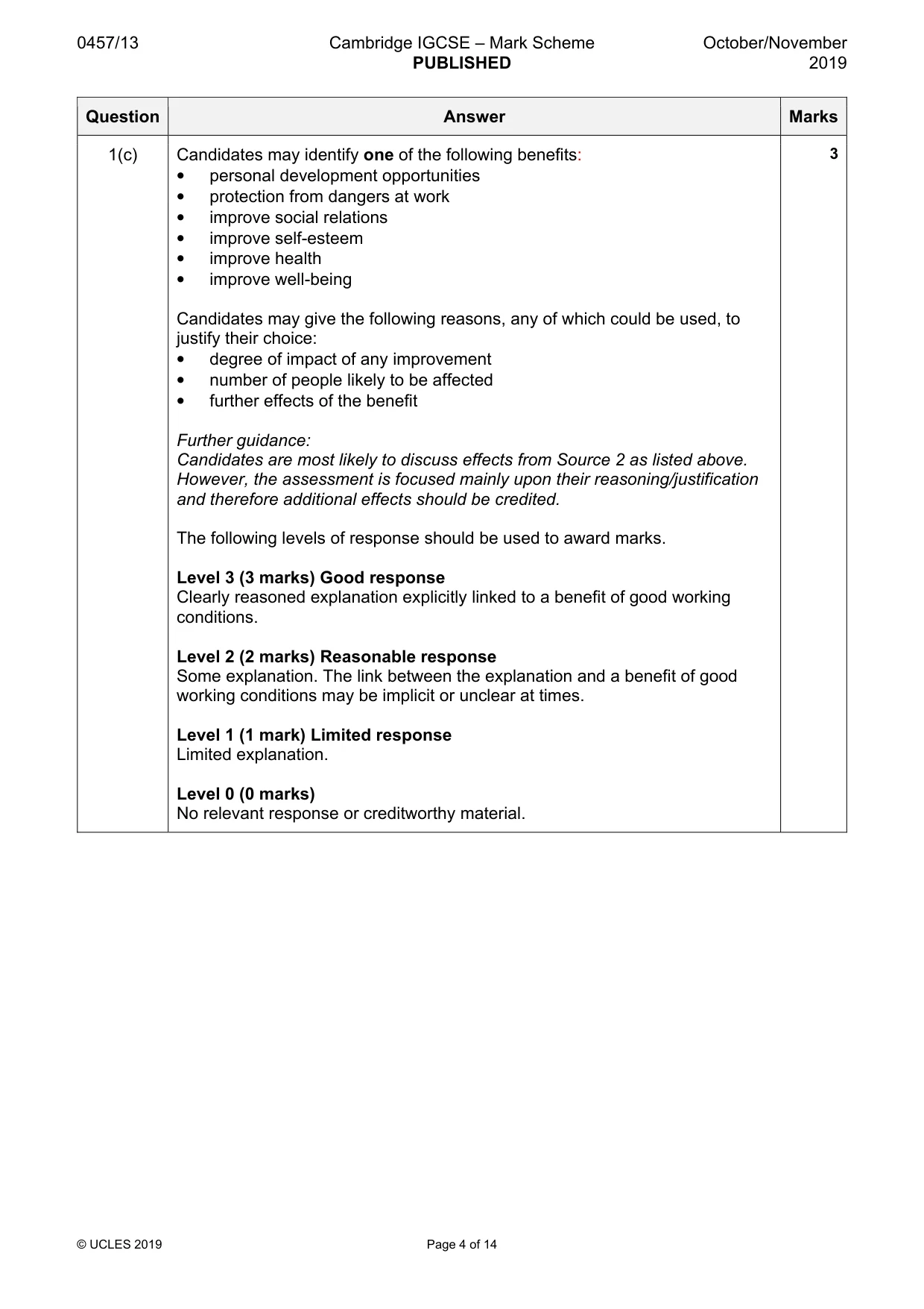 Mark scheme, page 4 of 14