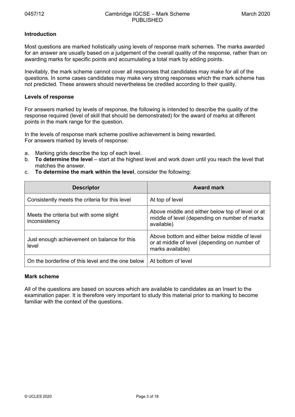 Mark scheme, page 3 of 18