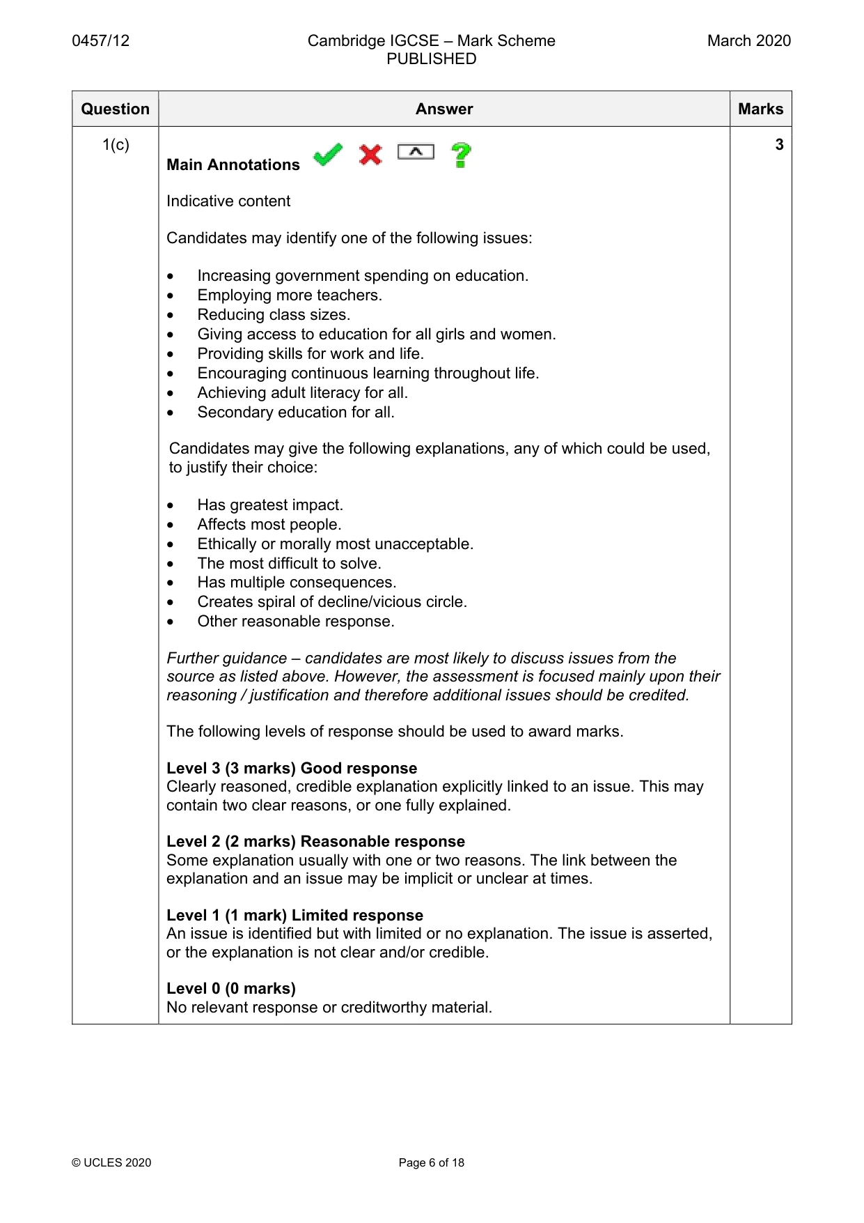 Mark scheme, page 6 of 18