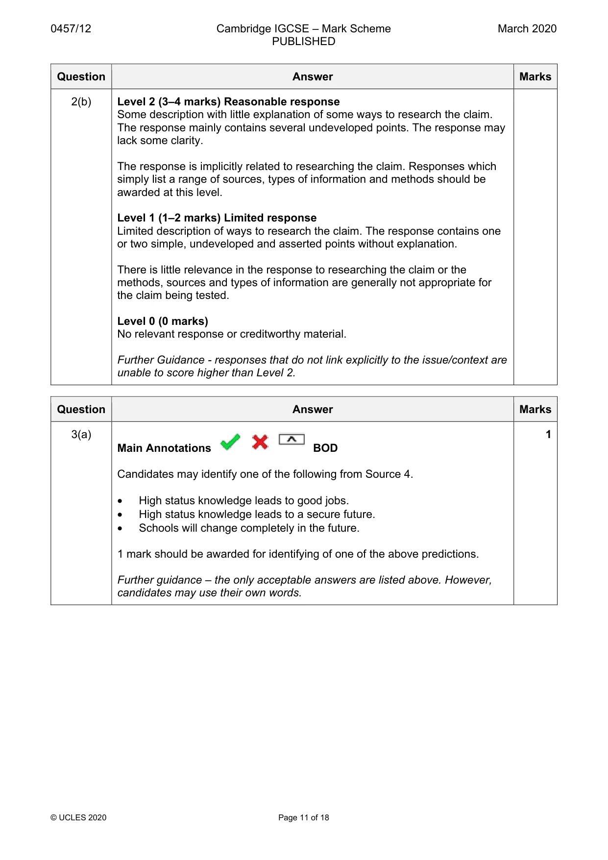 Mark scheme, page 11 of 18