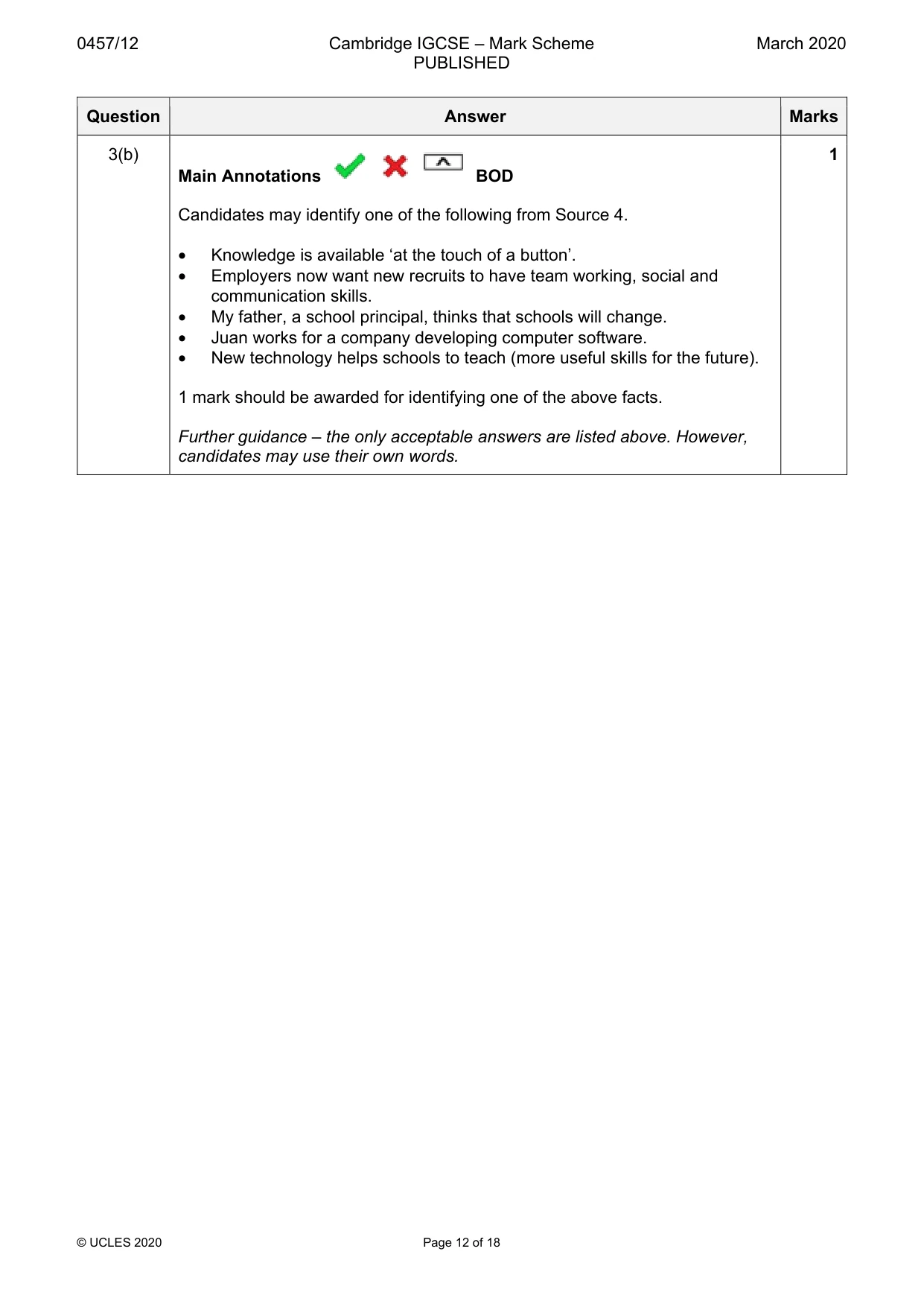 Mark scheme, page 12 of 18