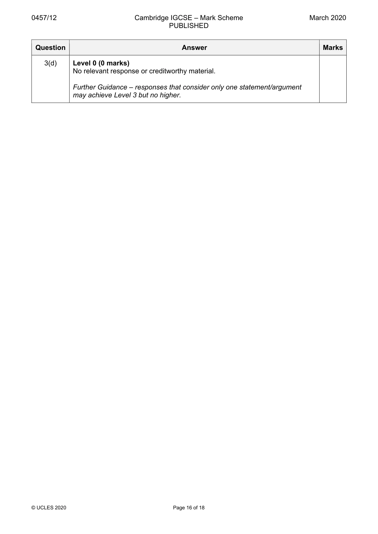 Mark scheme, page 16 of 18