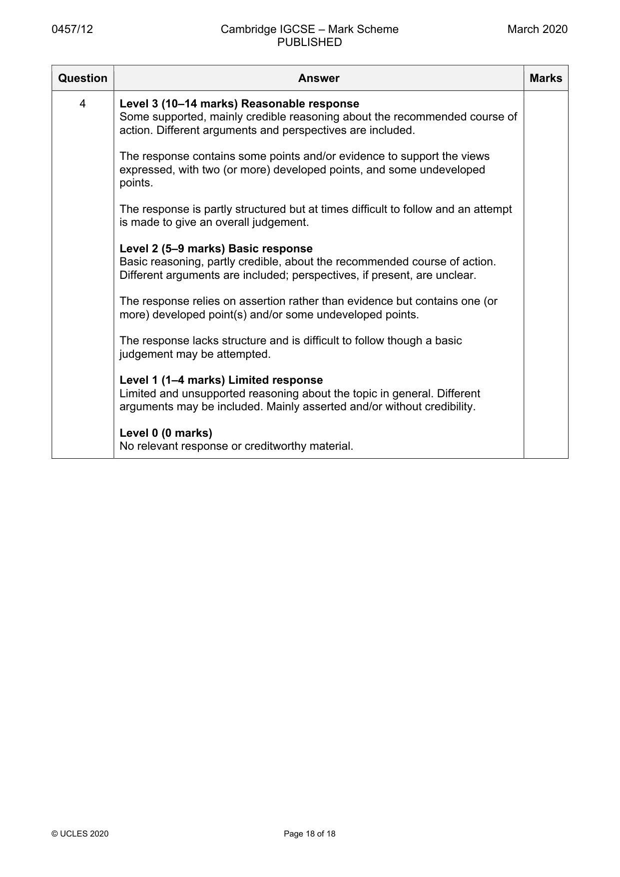 Mark scheme, page 18 of 18