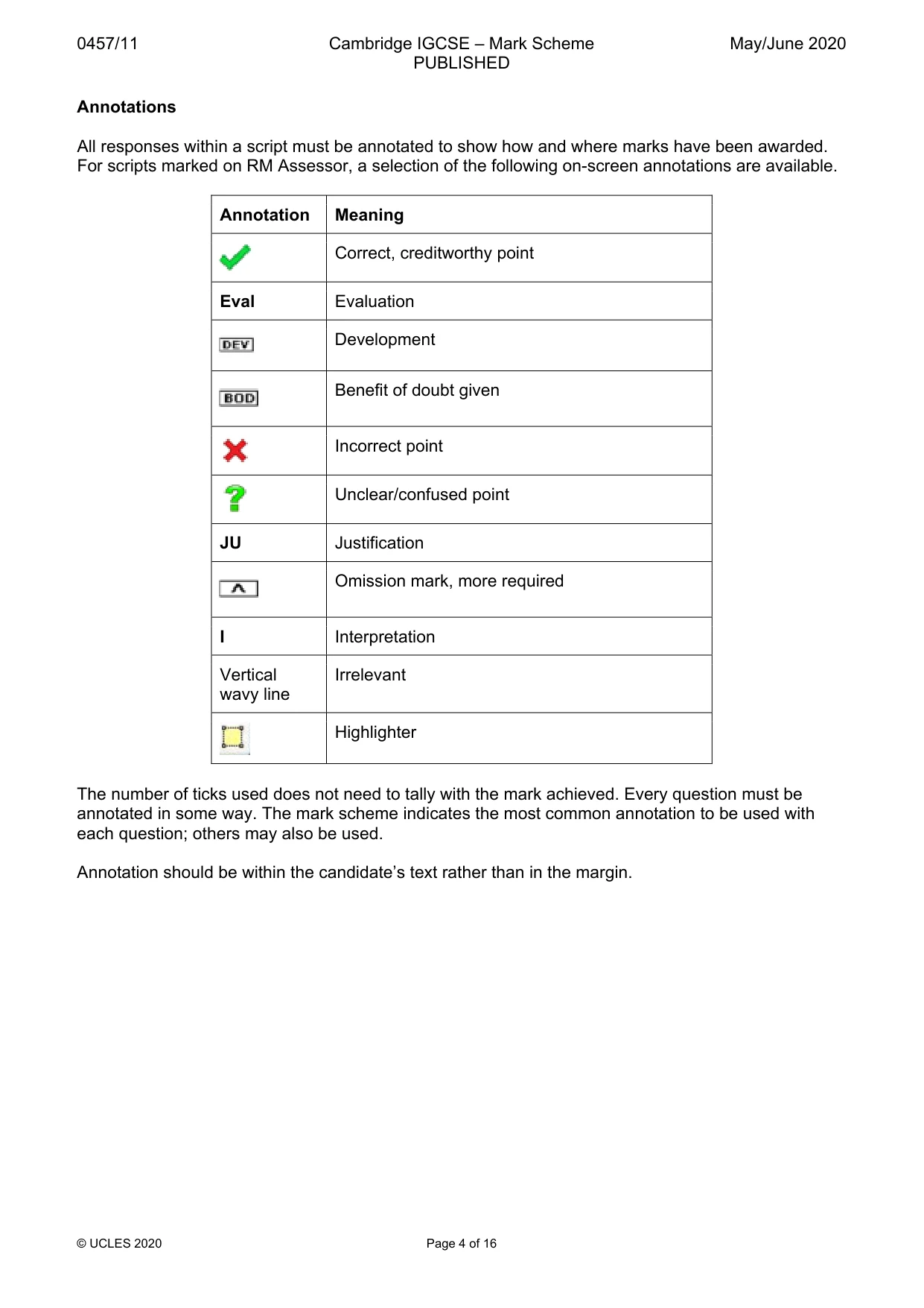 Mark scheme, page 4 of 16