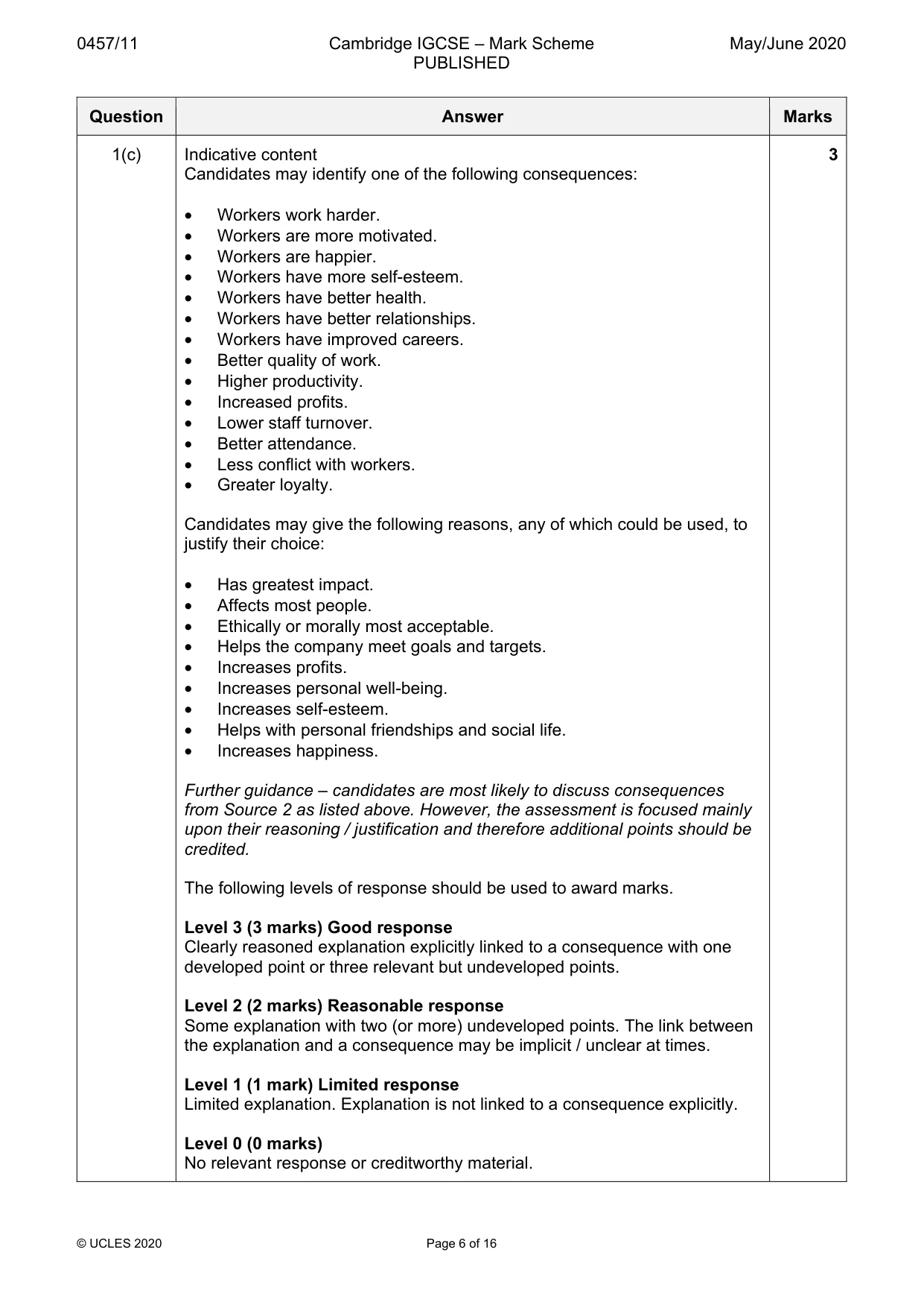 Mark scheme, page 6 of 16
