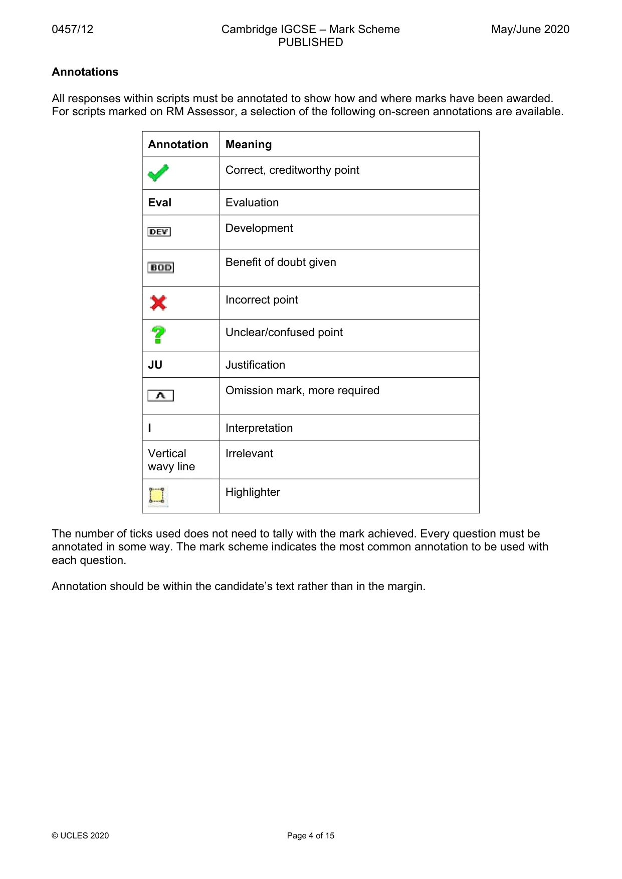 Mark scheme, page 4 of 15