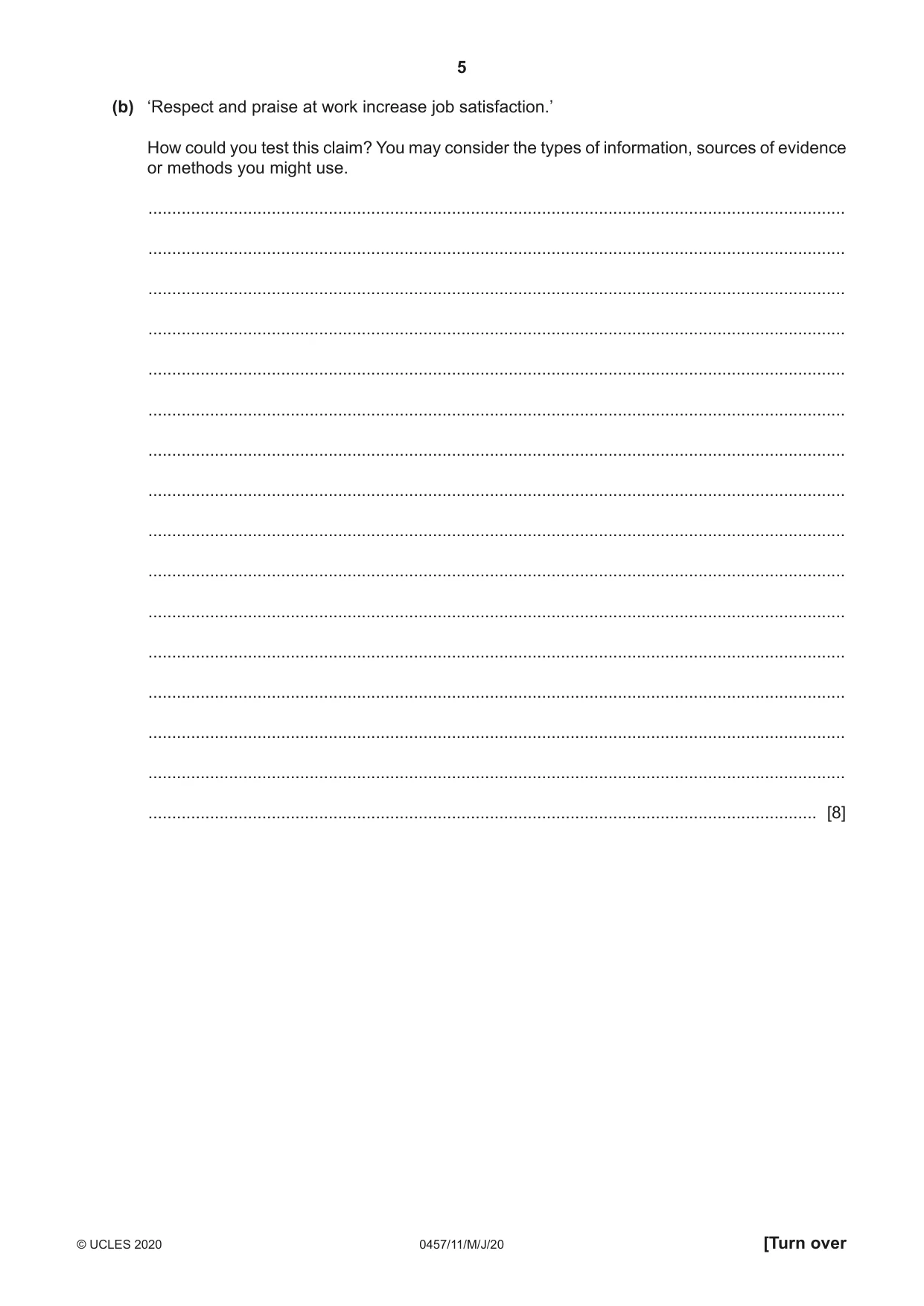 Cambridge IGCSE Global Perspectives 0457 2020 May/June Paper 1 · Variant 1 question paper, page 5 of 12