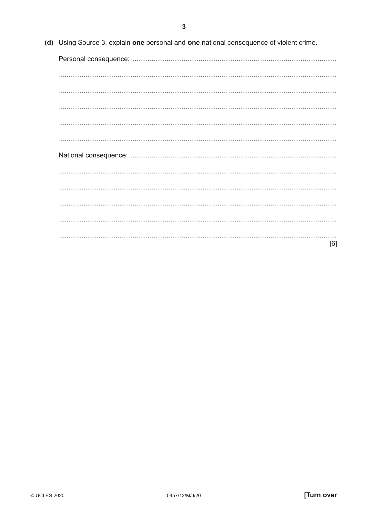 Cambridge IGCSE Global Perspectives 0457 2020 May/June Paper 1 · Variant 2 question paper, page 3 of 12
