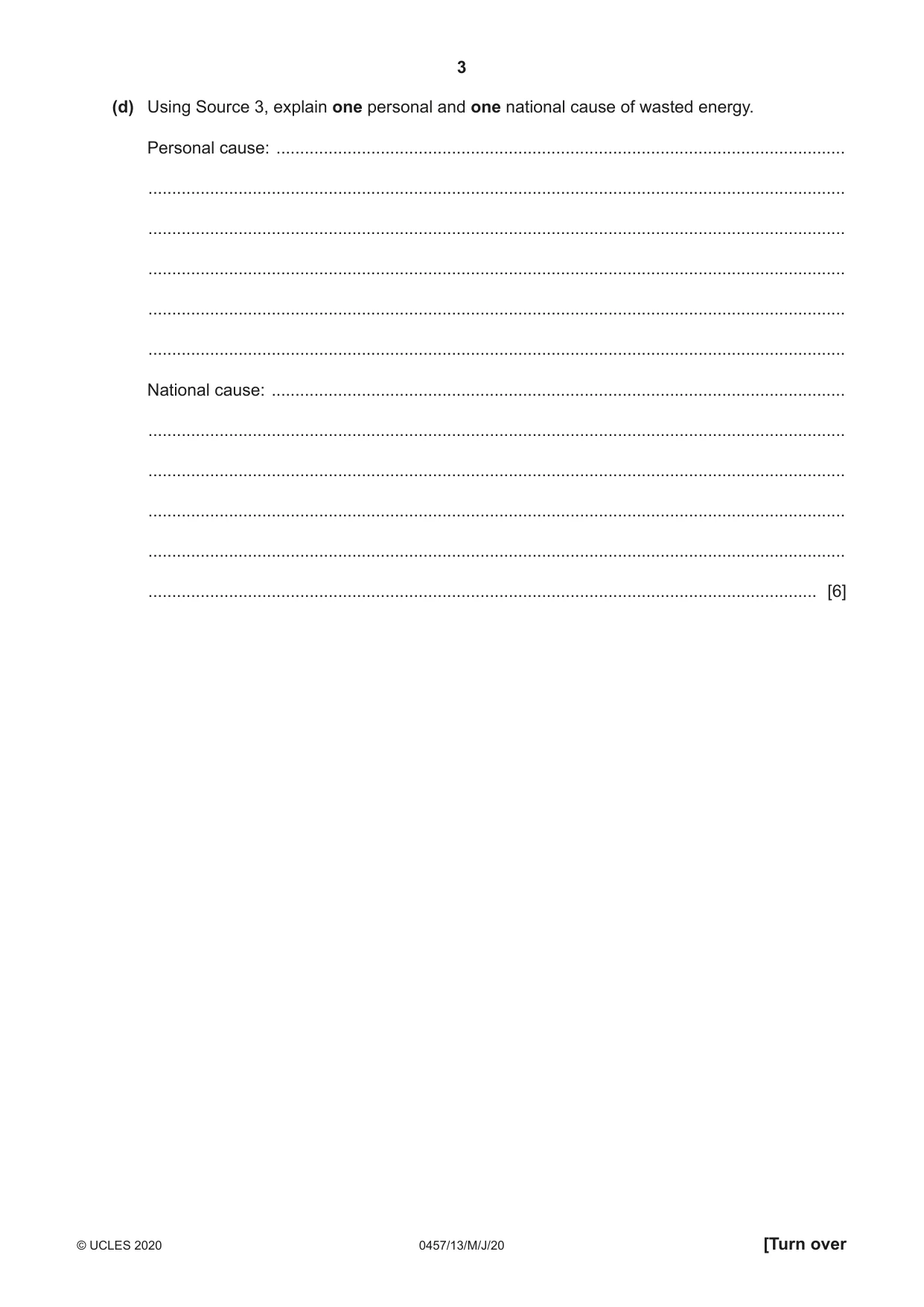 Cambridge IGCSE Global Perspectives 0457 2020 May/June Paper 1 · Variant 3 question paper, page 3 of 12
