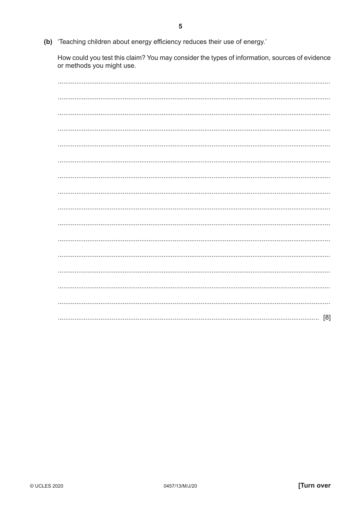 Cambridge IGCSE Global Perspectives 0457 2020 May/June Paper 1 · Variant 3 question paper, page 5 of 12
