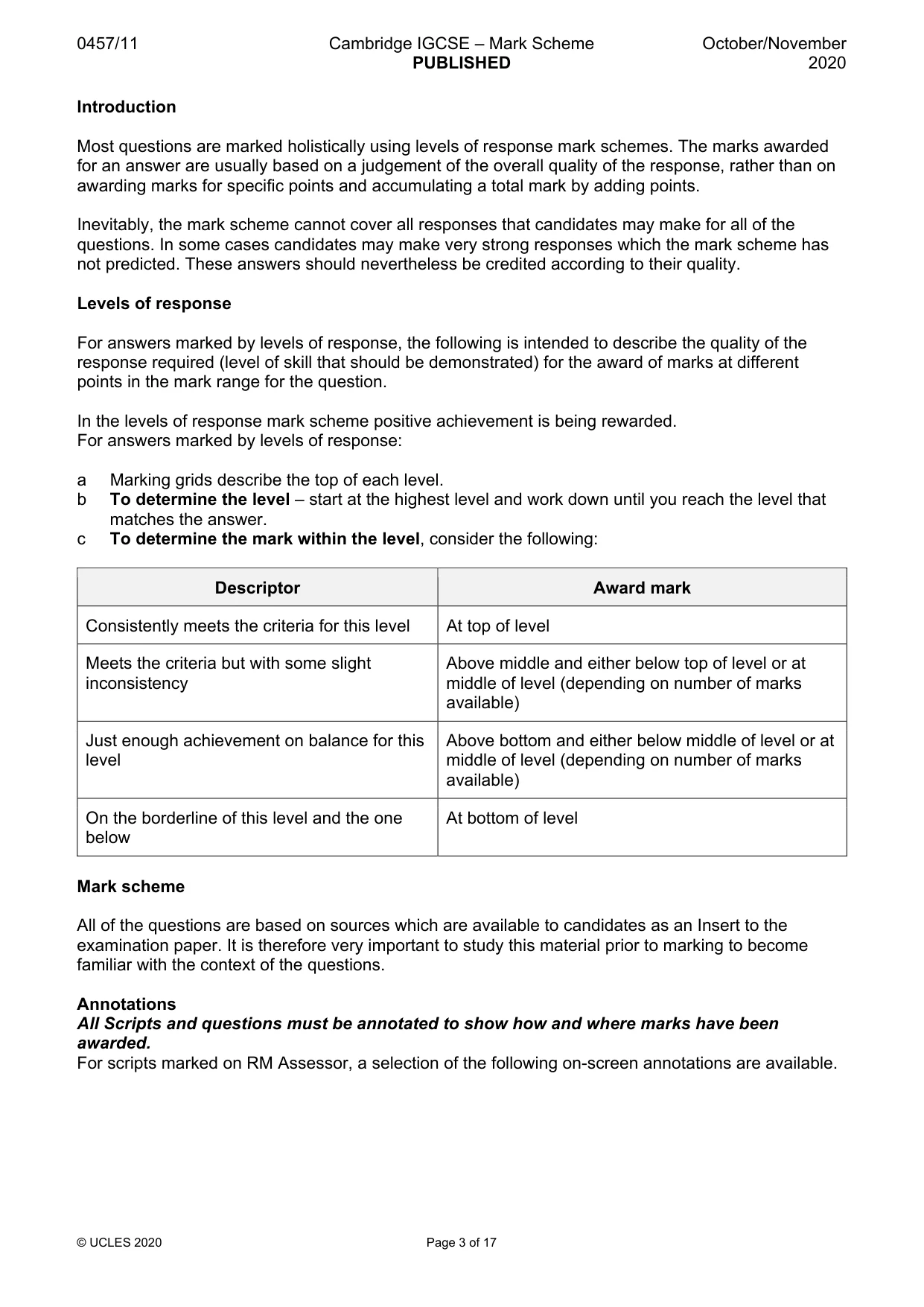 Mark scheme, page 3 of 17
