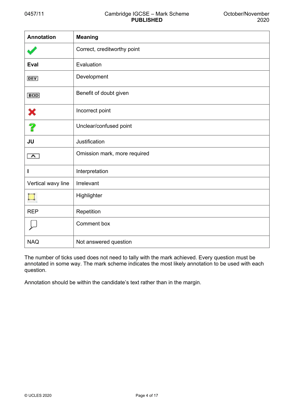 Mark scheme, page 4 of 17