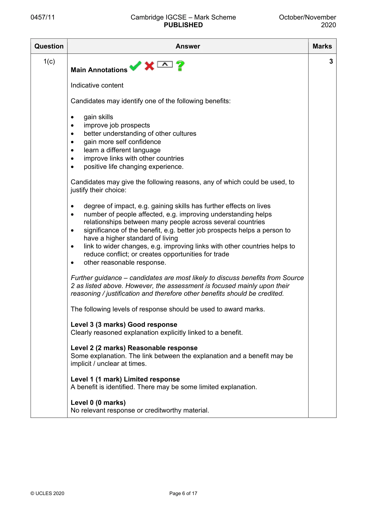 Mark scheme, page 6 of 17