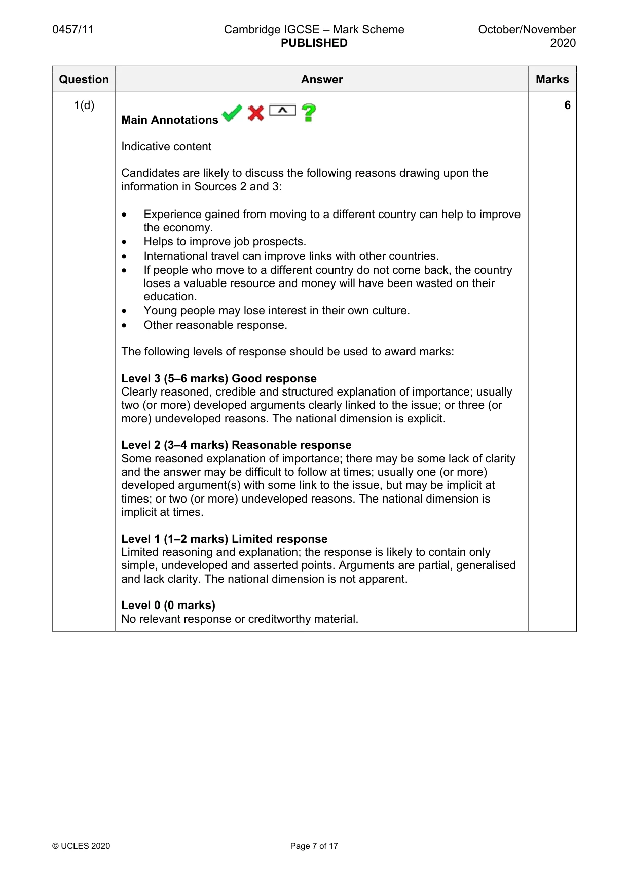 Mark scheme, page 7 of 17
