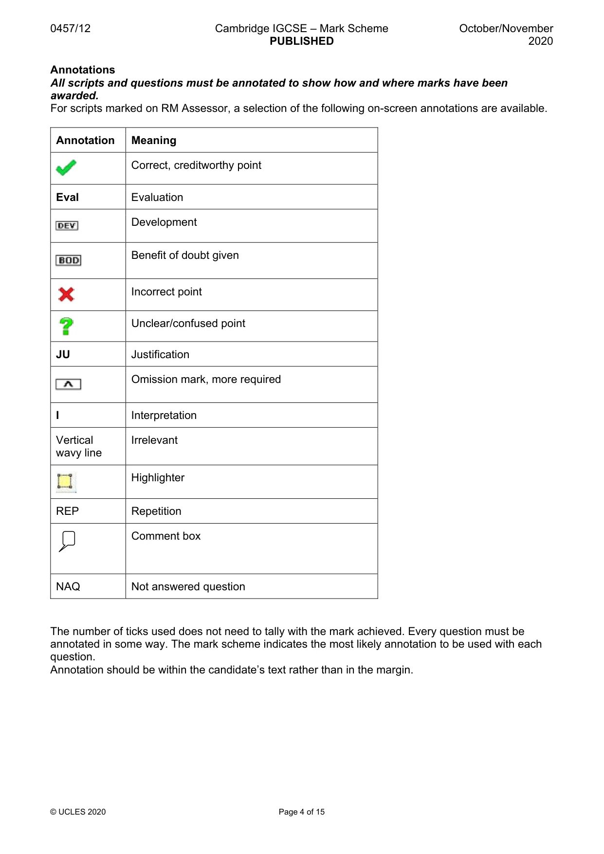 Mark scheme, page 4 of 15