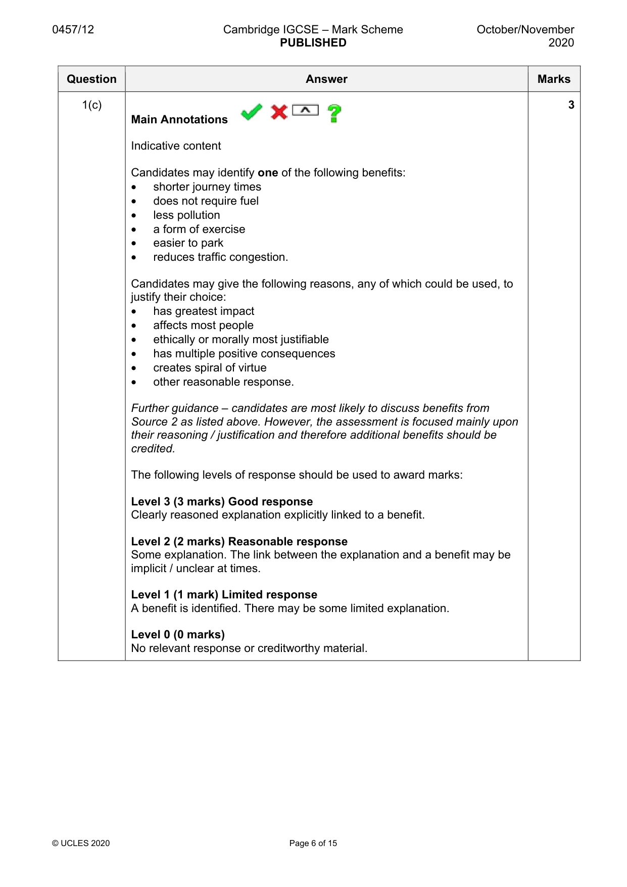 Mark scheme, page 6 of 15