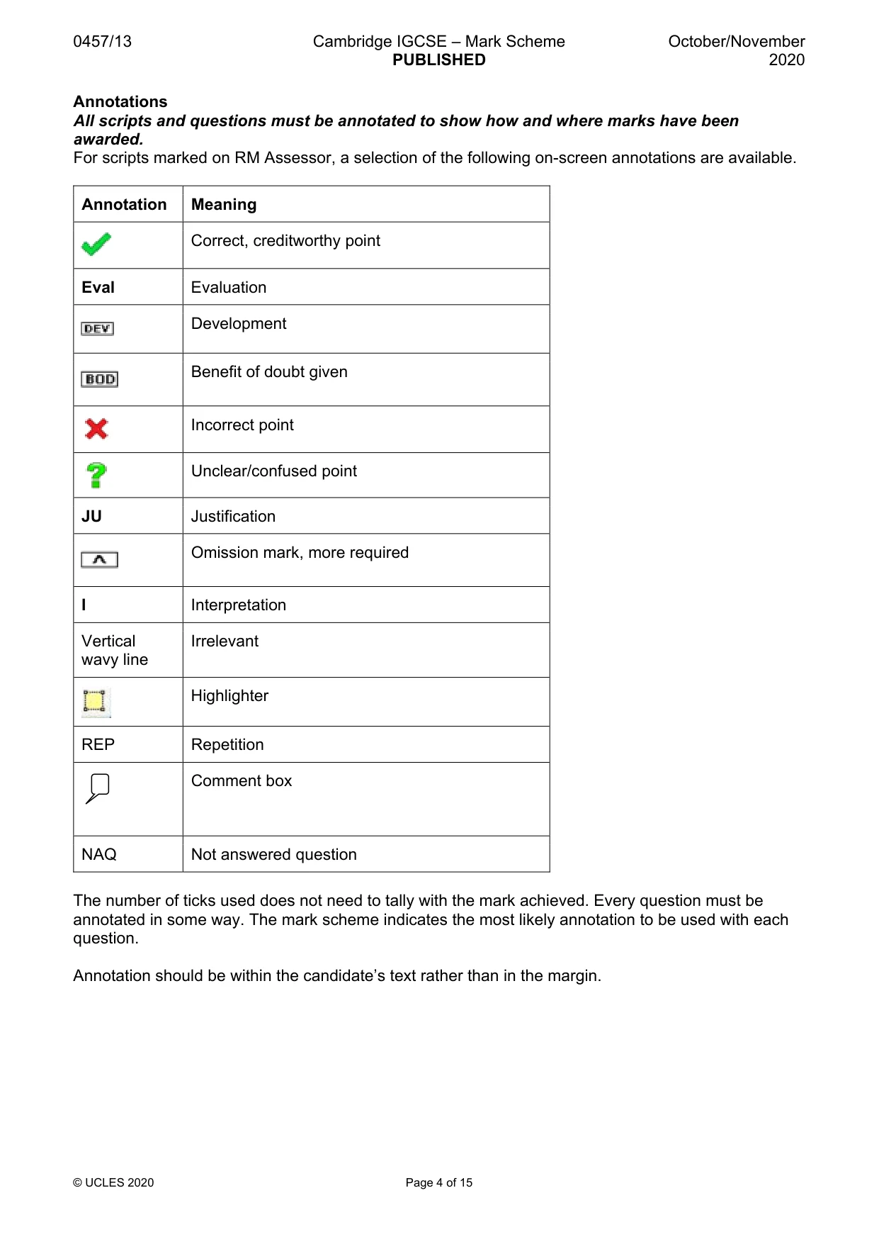 Mark scheme, page 4 of 15
