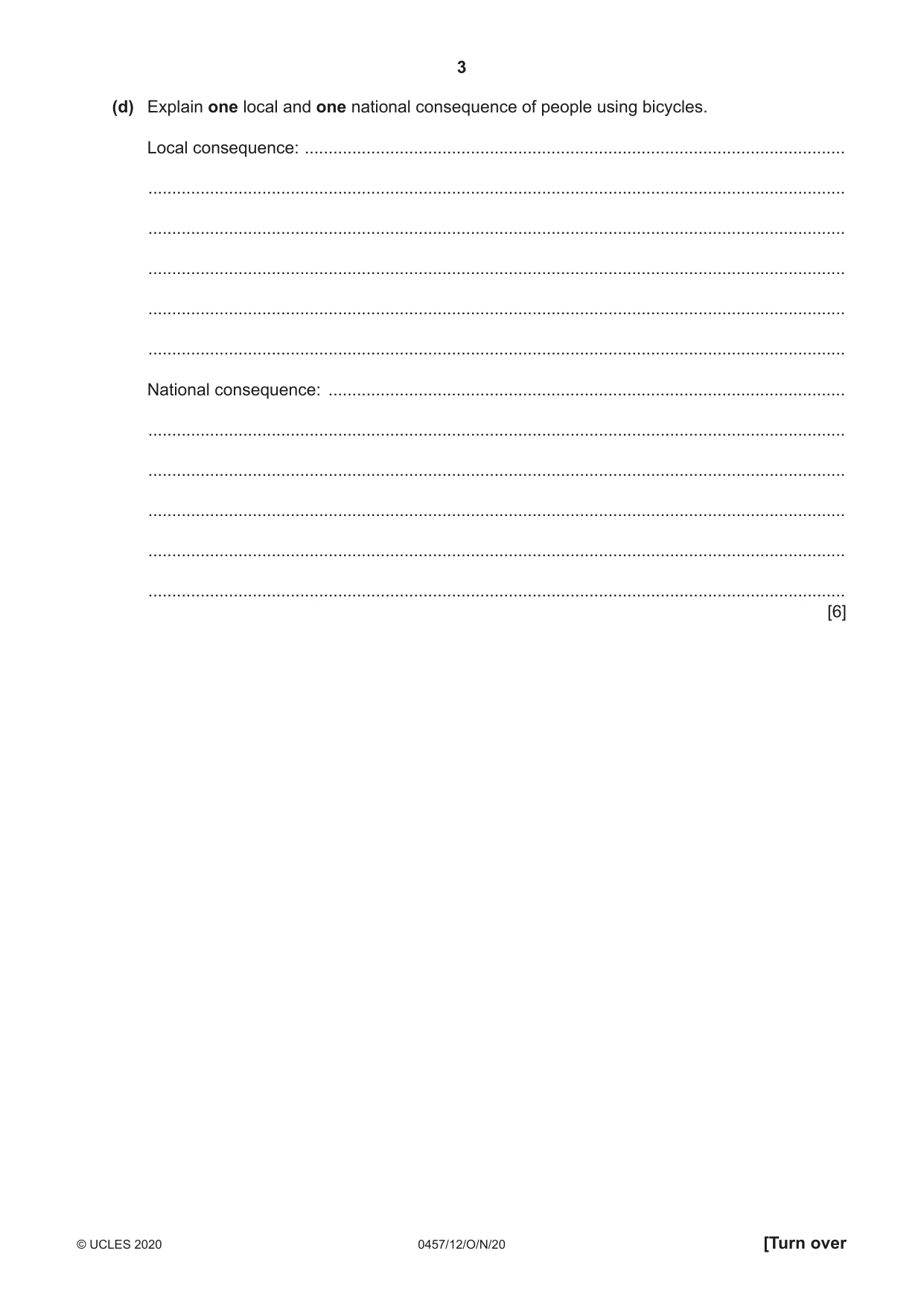 Cambridge IGCSE Global Perspectives 0457 2020 Oct/Nov Paper 1 · Variant 2 question paper, page 3 of 12