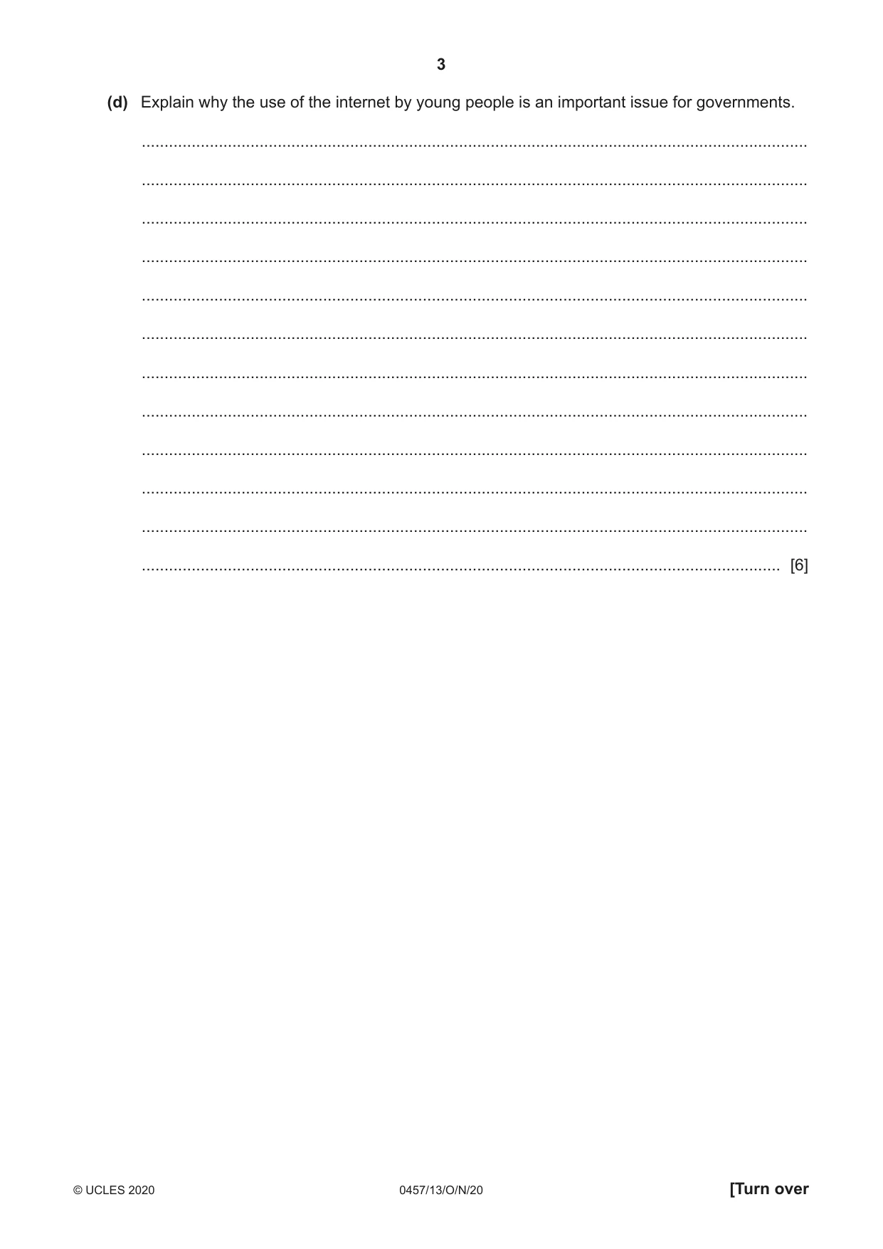 Cambridge IGCSE Global Perspectives 0457 2020 Oct/Nov Paper 1 · Variant 3 question paper, page 3 of 12