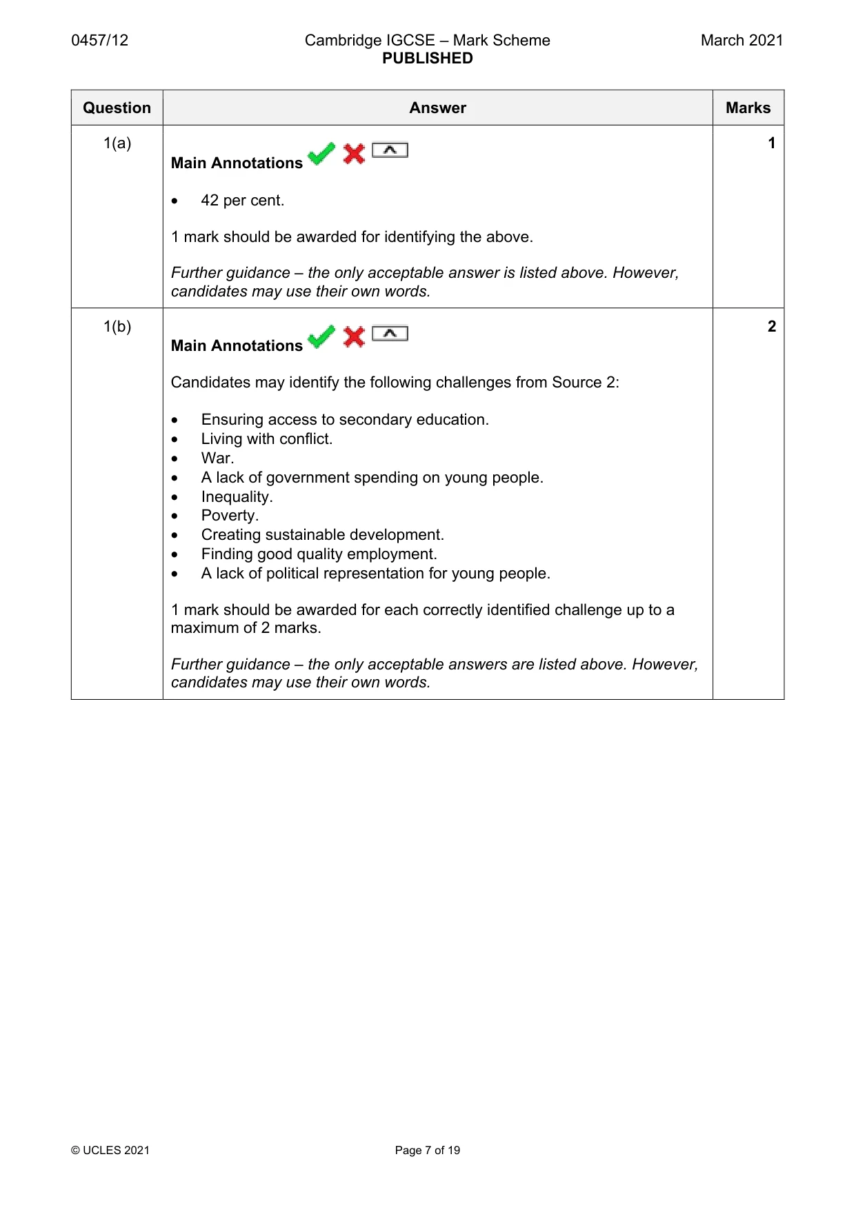 Mark scheme, page 7 of 19