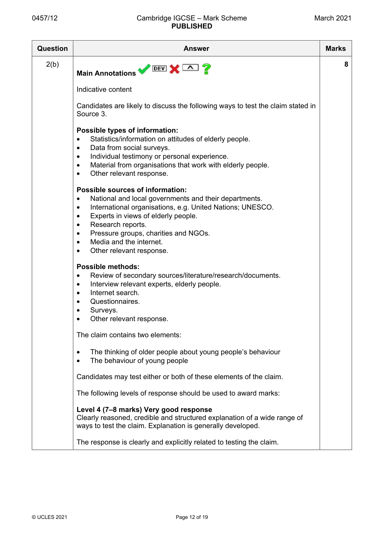 Mark scheme, page 12 of 19