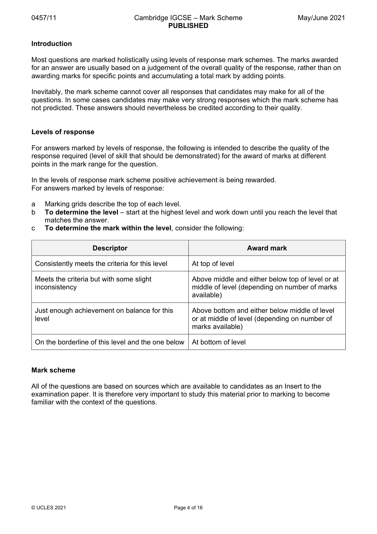 Mark scheme, page 4 of 16