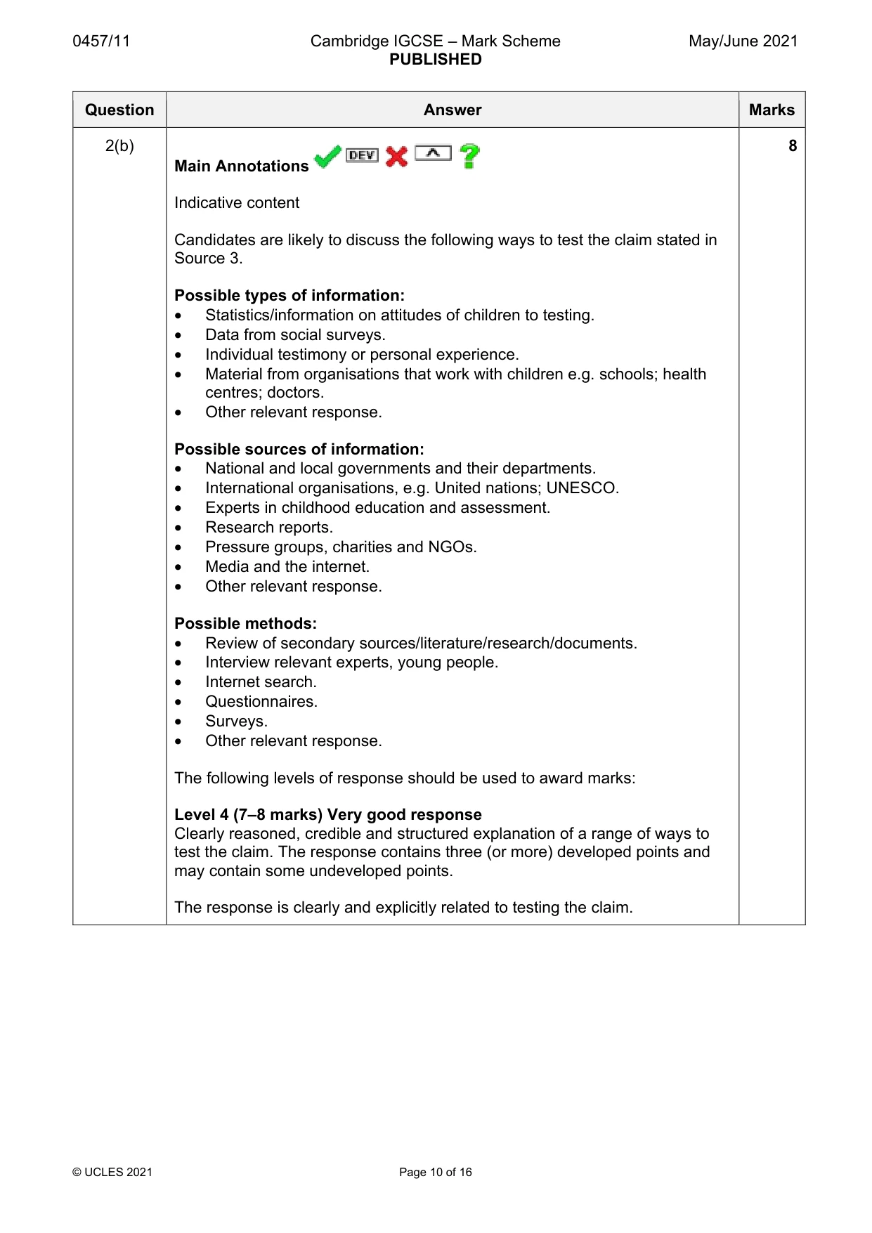 Mark scheme, page 10 of 16