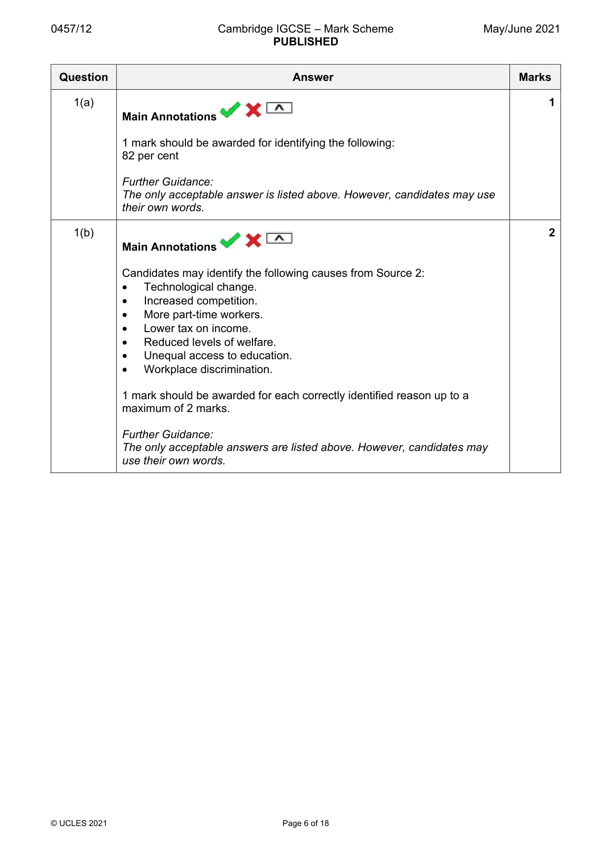 Mark scheme, page 6 of 18